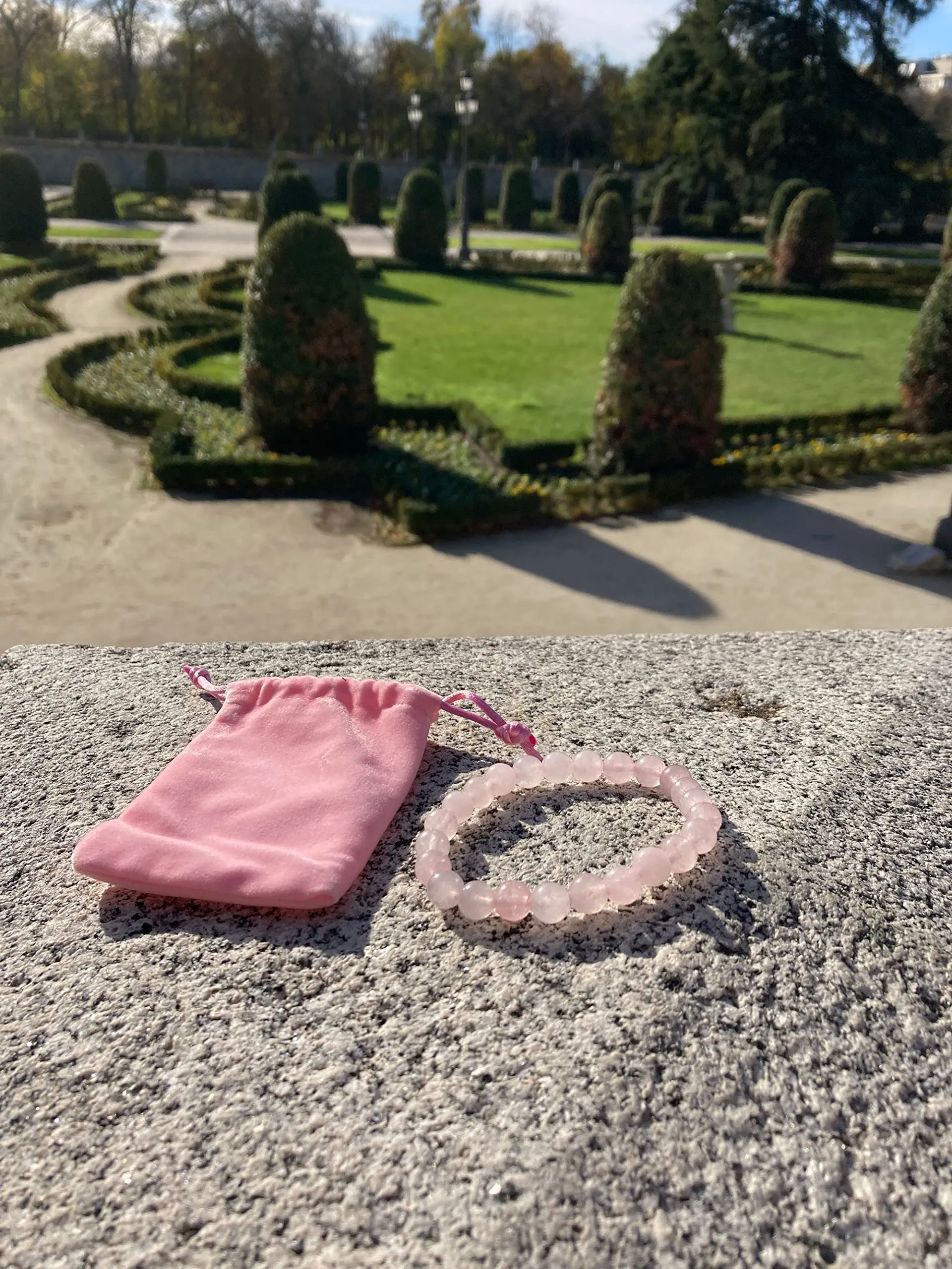Bracciale in pietra naturale (Quarzo Rosa) - immagine 4