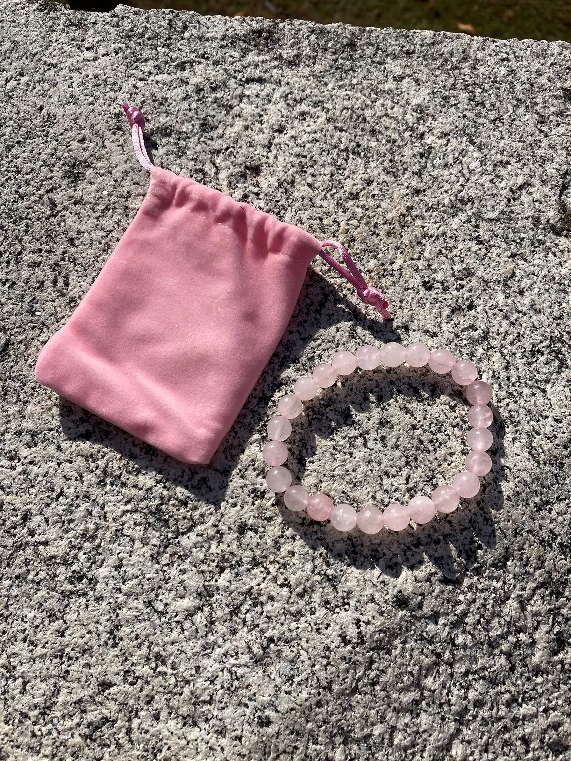 Bracciale in pietra naturale (Quarzo Rosa) - immagine 5