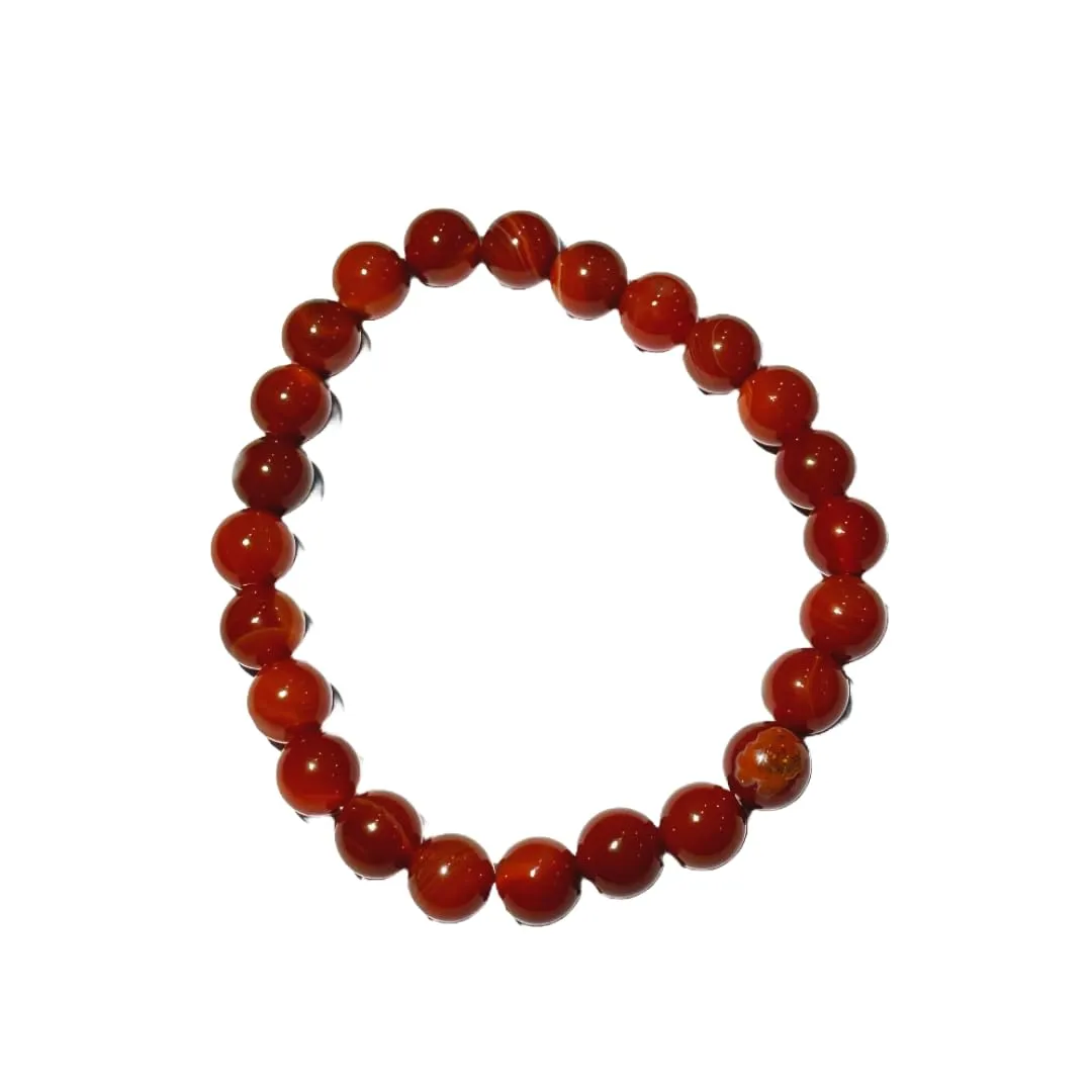 Bracciale in pietra naturale (agata rossa) - immagine 1