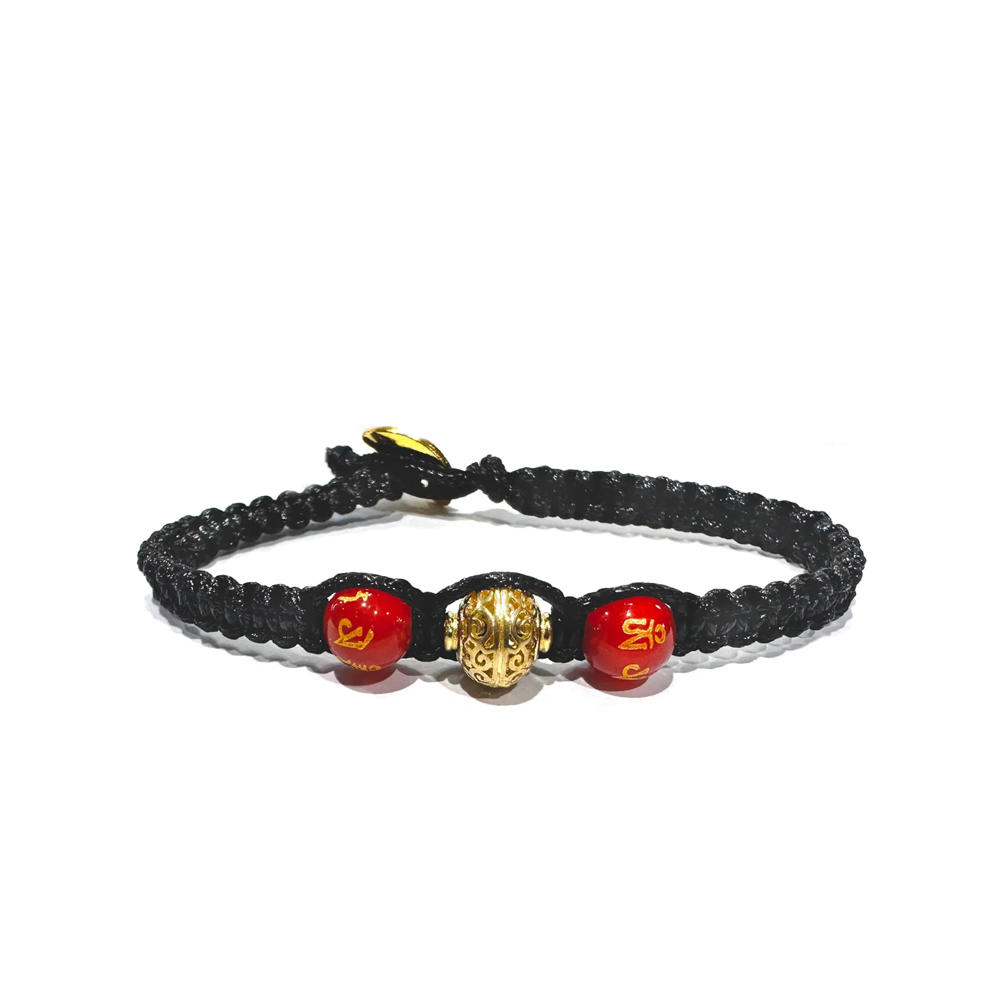 Samsara Kabbalah Bracciale della Fortuna contro il Malocchio - Gioiello Mistico Artigianale in Corda Cerata Regolabile (NERO) - immagine 1
