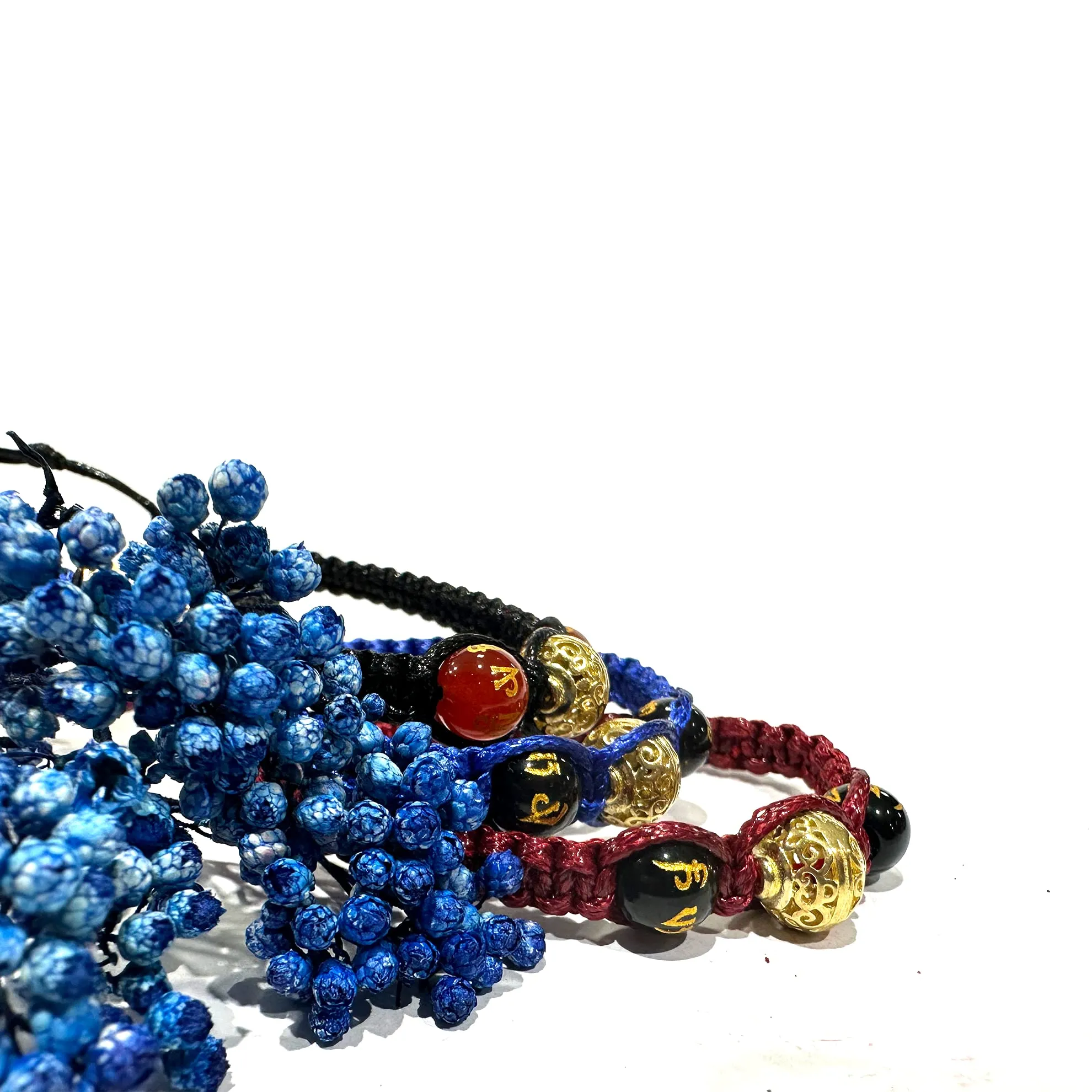 Samsara Kabbalah Bracciale della Fortuna contro il Malocchio - Gioiello Mistico Artigianale in Corda Cerata Regolabile (NERO) - immagine 5