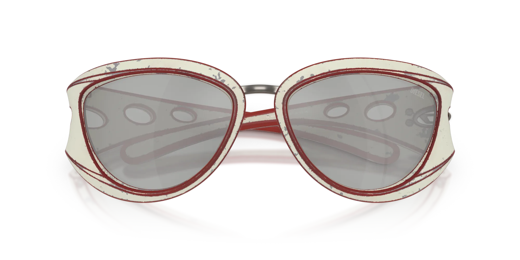 DIESEL DL3007U 20108V Occhiali da sole Iniettato Bianco Argento Cat Eye Normale - immagine 2
