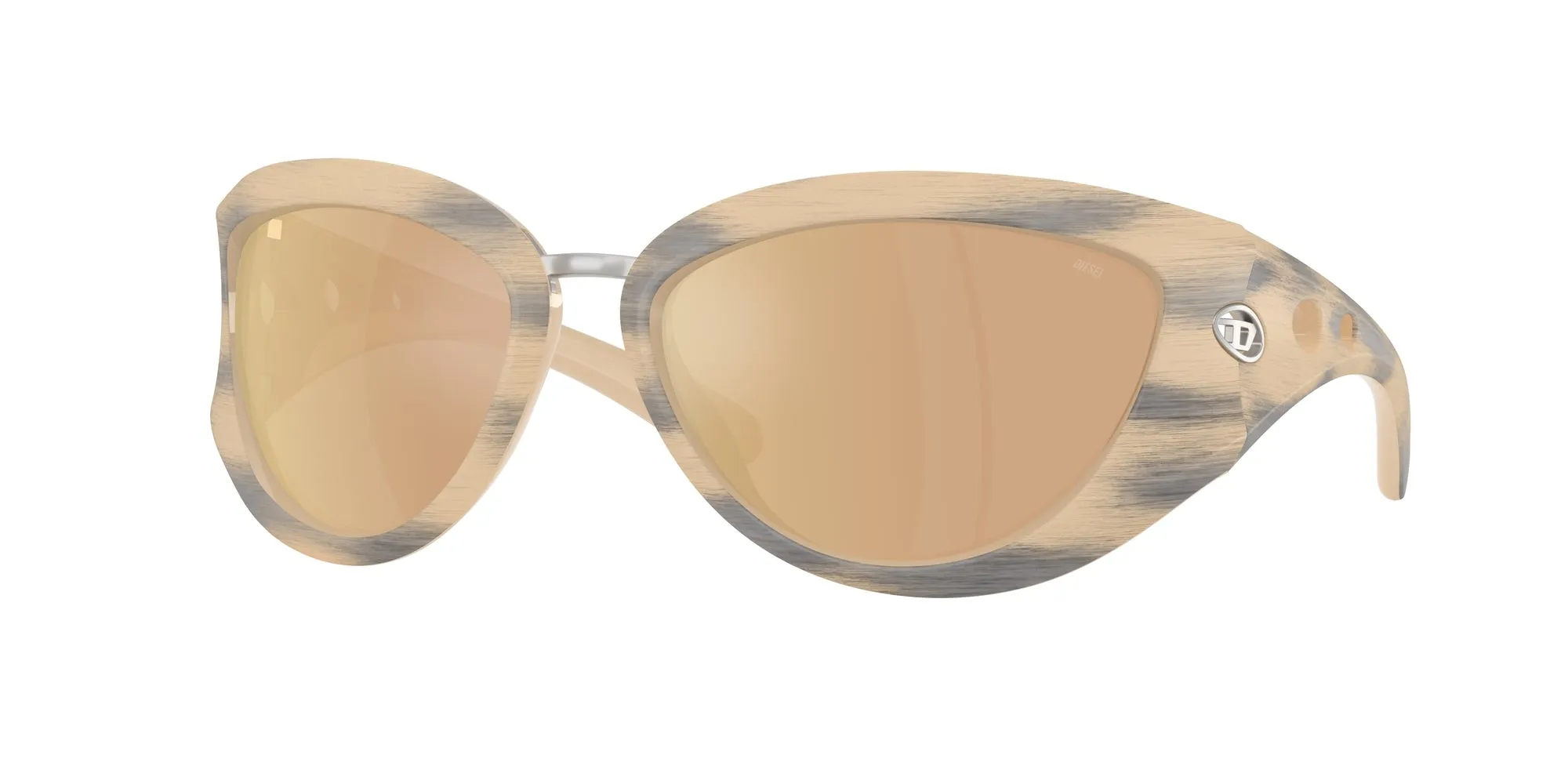 DIESEL DL3007U 20087J Occhiali da sole Iniettato Giallo Oro Cat Eye Normale - immagine 1