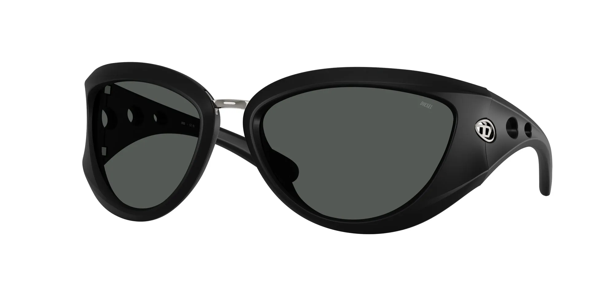 DIESEL DL3007U 200287 Occhiali da sole Iniettato Nero Grigio Cat Eye Normale - immagine 1