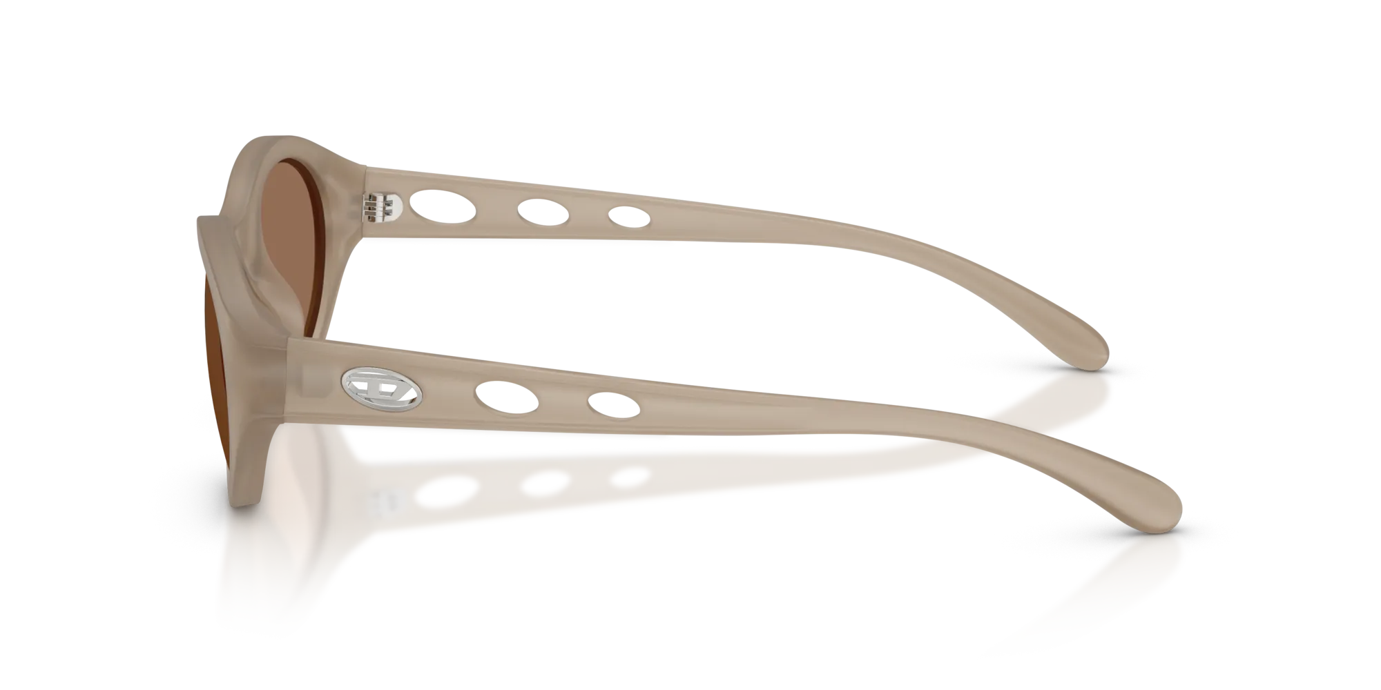 DIESEL DL3005U 201273 Occhiali da sole Iniettato Grigio Marrone Rotonda Normale - immagine 4