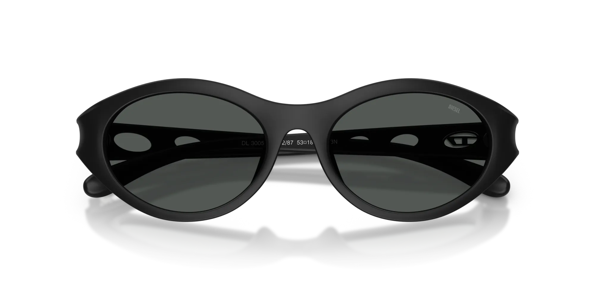 DIESEL DL3005U 200287 Occhiali da sole Iniettato Nero Grigio Rotonda Normale - immagine 2