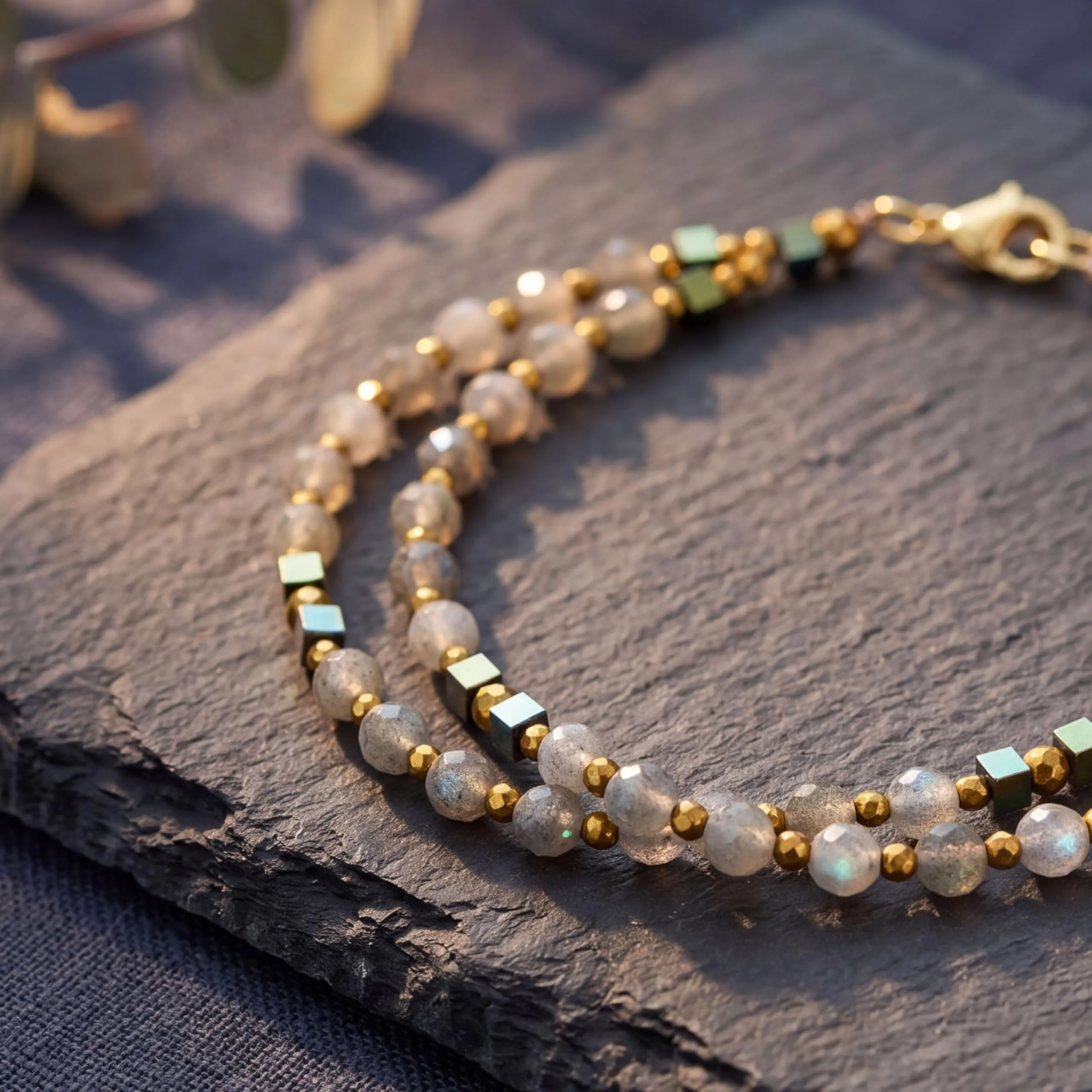 Farfume Bracciale Donna Chakra 4 mm Perline Bracciali, Cristalli Pietre Naturali Gioielli Regalo per le Donne (labradorite) - immagine 7