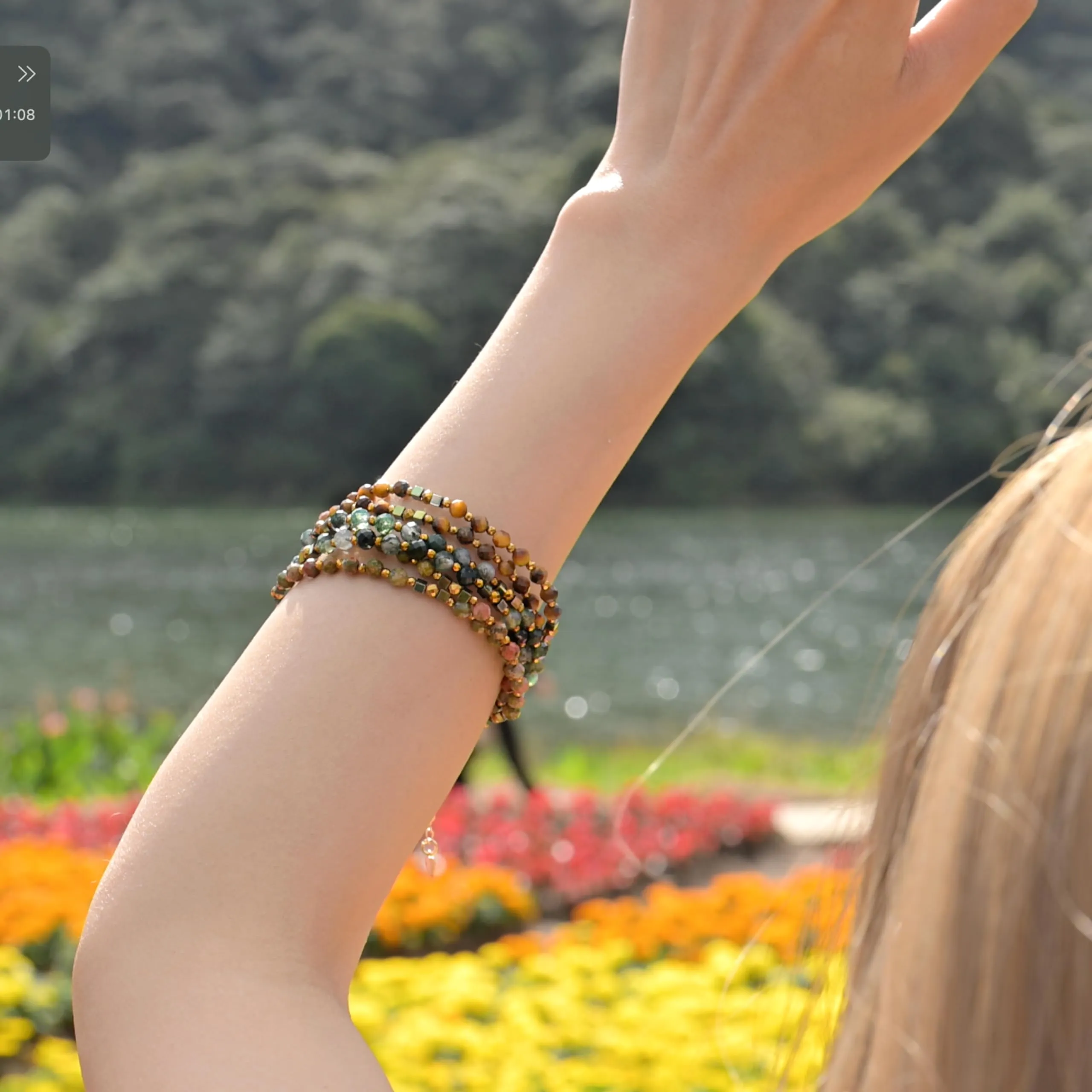 Farfume Bracciale Donna Chakra 4 mm Perline Bracciali, Cristalli Pietre Naturali Gioielli Regalo per le Donne (Occhio di tigre) - immagine 3