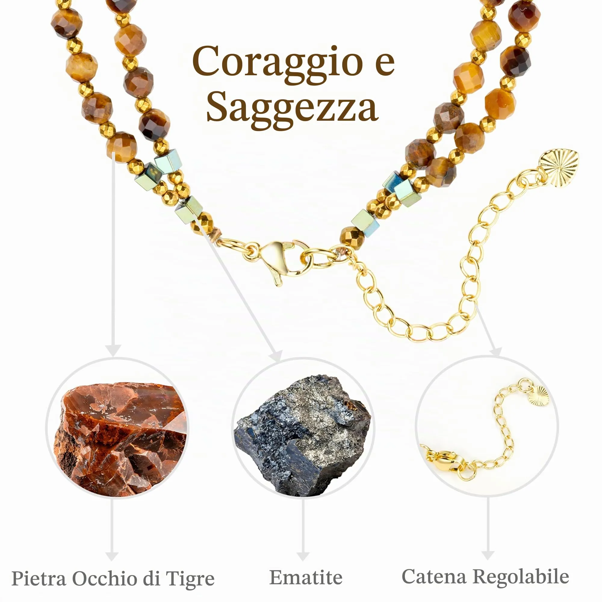 Farfume Bracciale Donna Chakra 4 mm Perline Bracciali, Cristalli Pietre Naturali Gioielli Regalo per le Donne (Occhio di tigre) - immagine 4