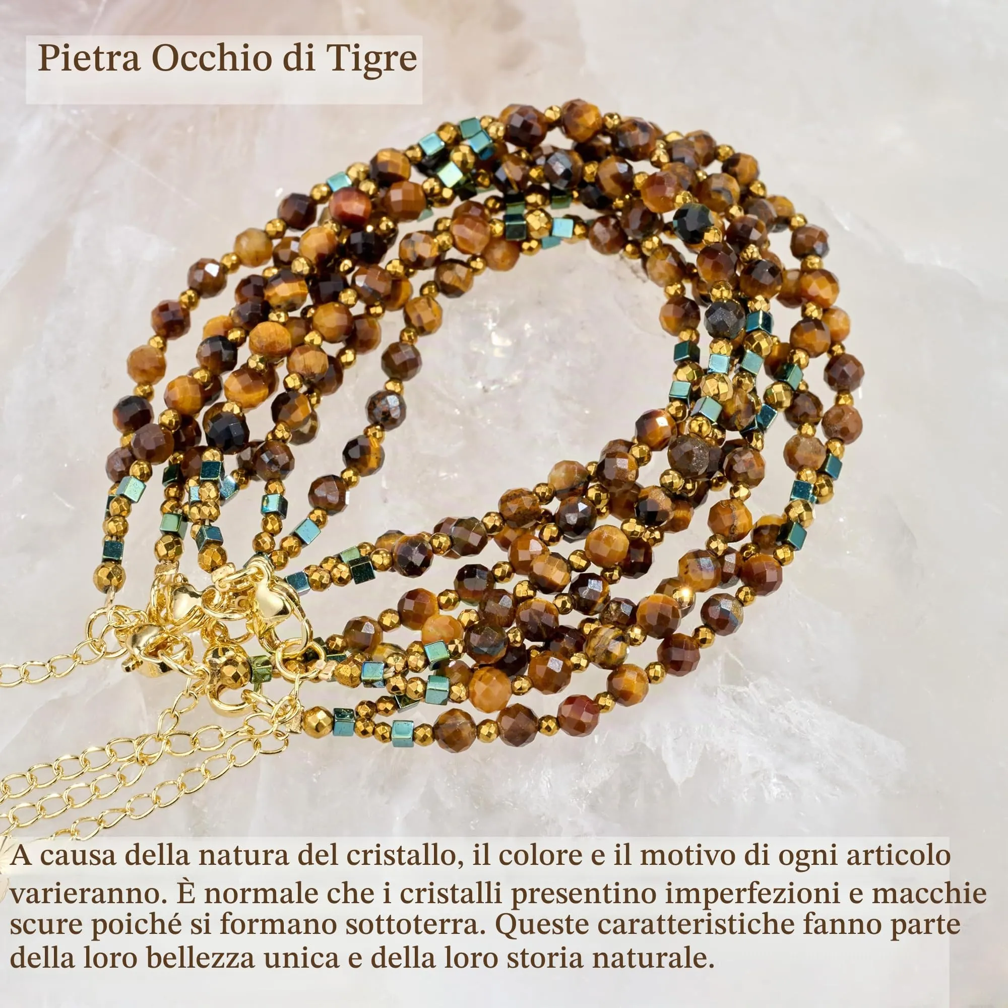 Farfume Bracciale Donna Chakra 4 mm Perline Bracciali, Cristalli Pietre Naturali Gioielli Regalo per le Donne (Occhio di tigre) - immagine 6