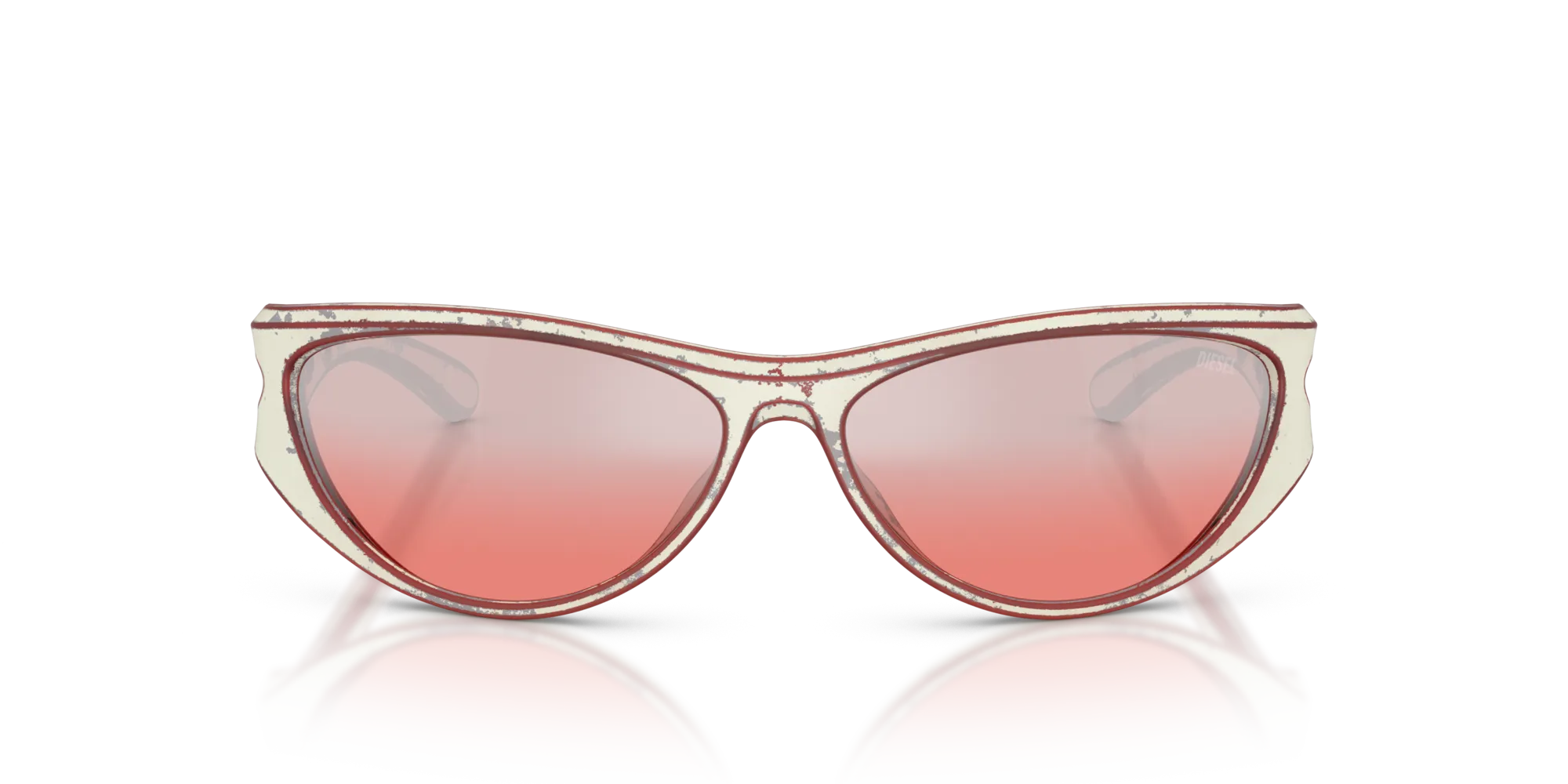 DIESEL DL3004U 20107E Occhiali da sole Iniettato Bianco Rosso Cat Eye Normale Sfumato - immagine 3