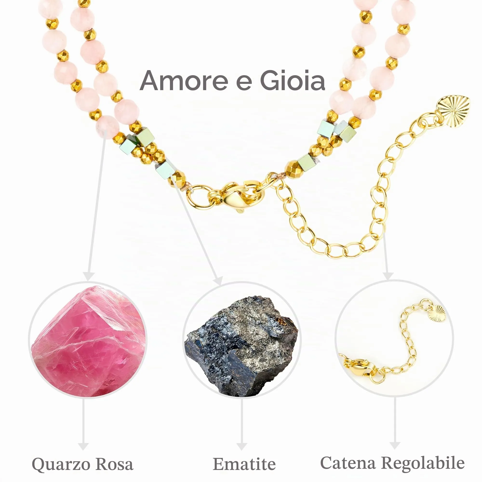 Farfume Bracciale Donna Chakra 4 mm Perline Bracciali, Cristalli Pietre Naturali Gioielli Regalo per le Donne (Quarzo rosa) - immagine 2