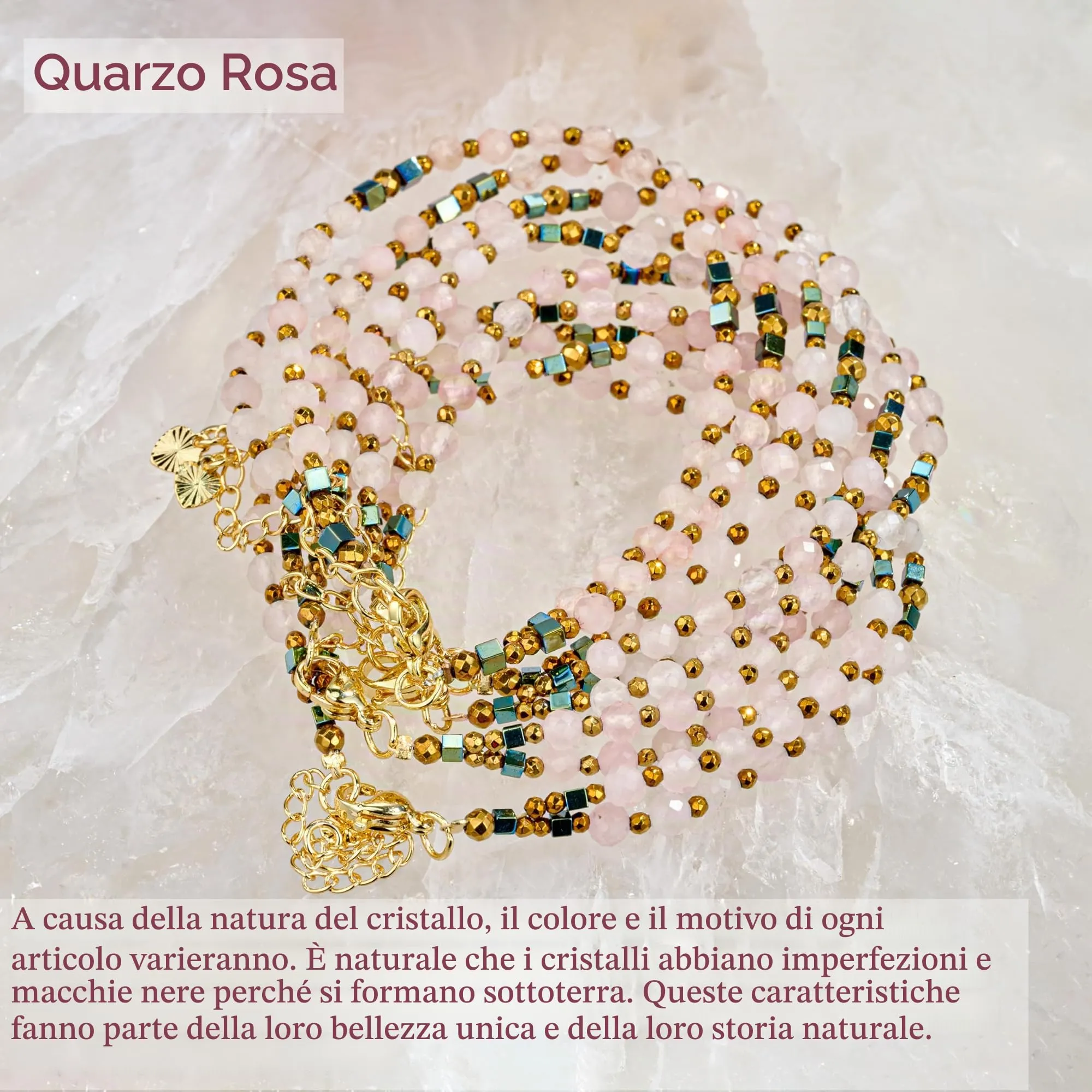 Farfume Bracciale Donna Chakra 4 mm Perline Bracciali, Cristalli Pietre Naturali Gioielli Regalo per le Donne (Quarzo rosa) - immagine 6