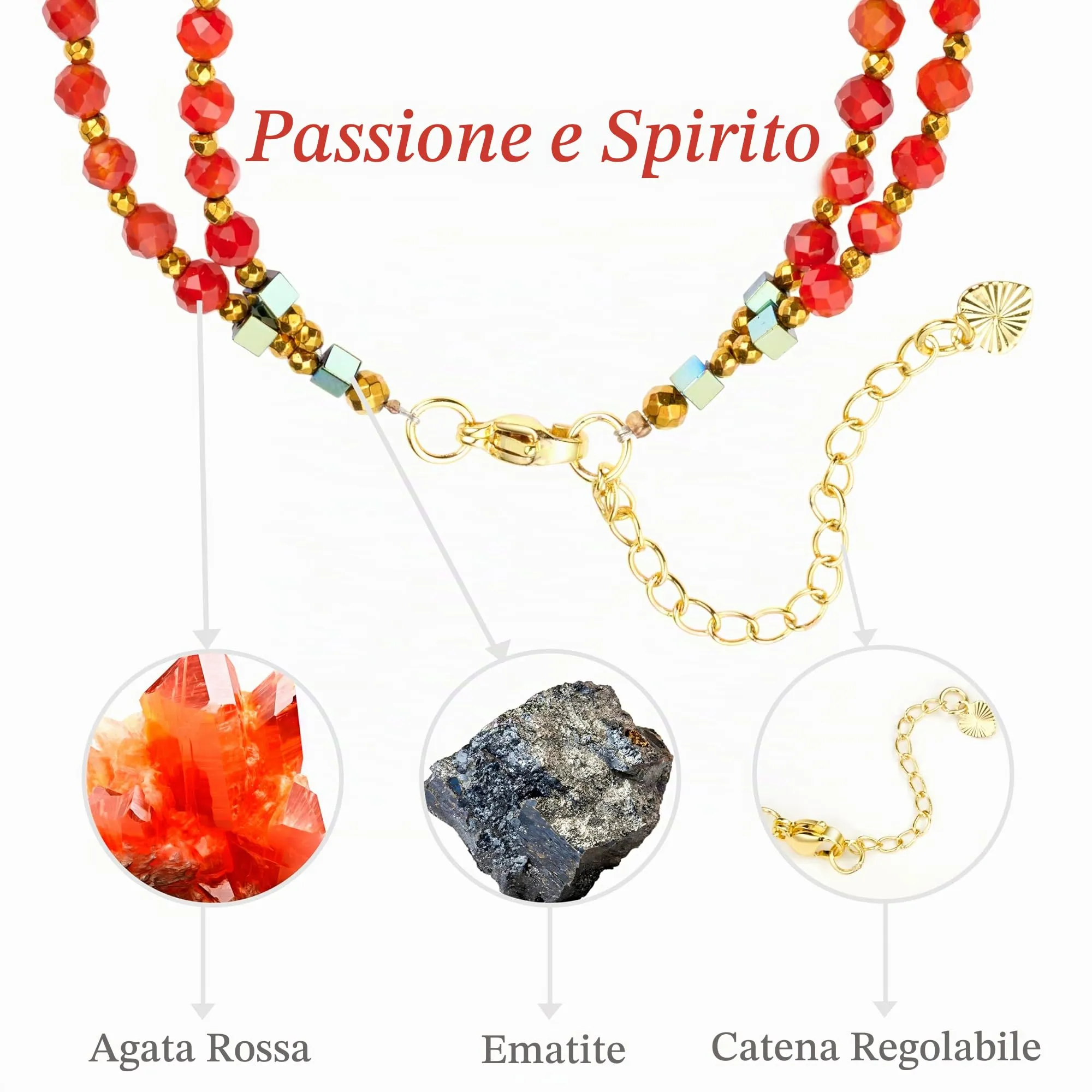 Farfume Bracciale Donna Chakra 4 mm Perline Bracciali, Cristalli Pietre Naturali Gioielli Regalo per le Donne (Agata rossa) - immagine 6