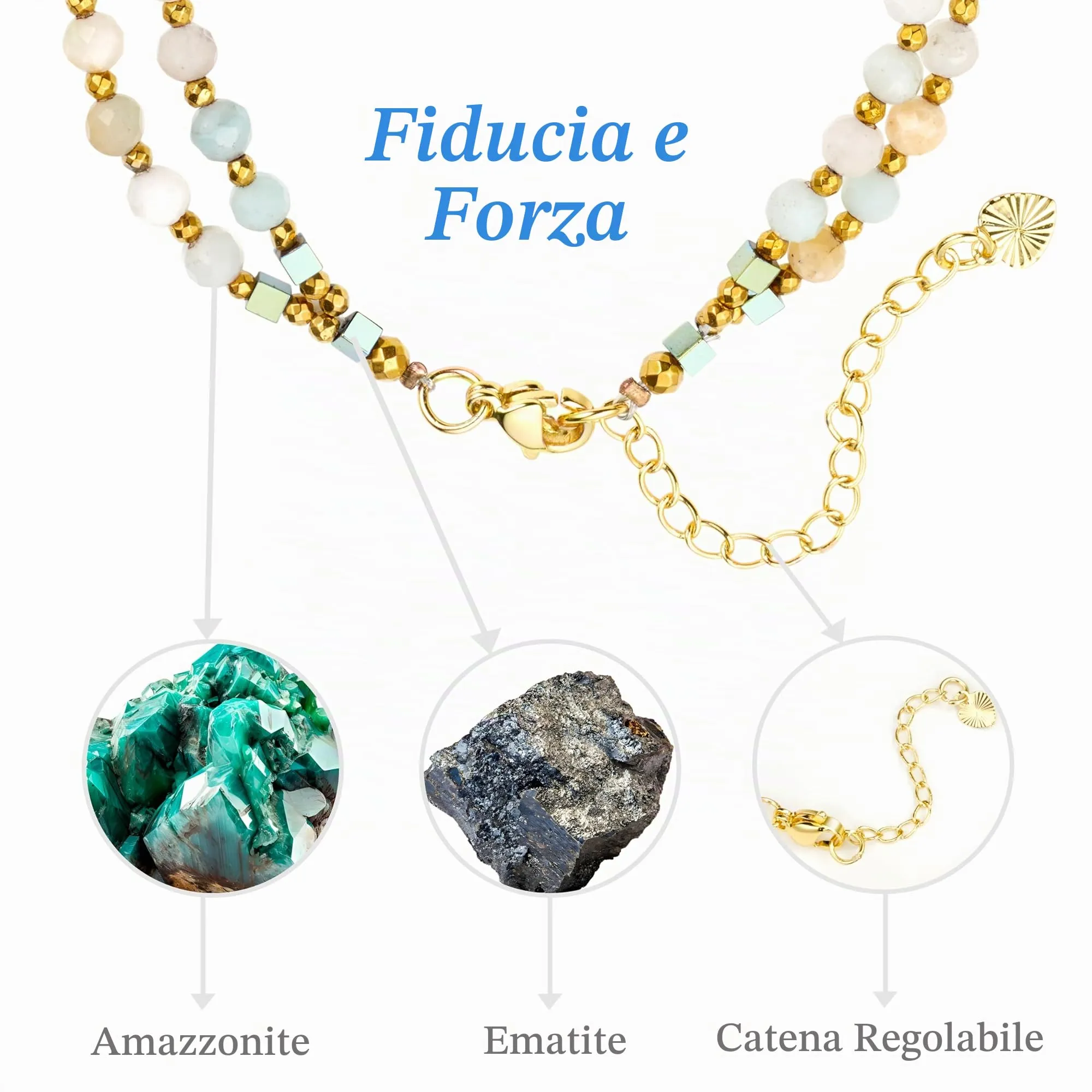 Farfume Bracciale Donna Chakra 4 mm Perline Bracciali, Cristalli Pietre Naturali Gioielli Regalo per le Donne (Amazzonite) - immagine 4