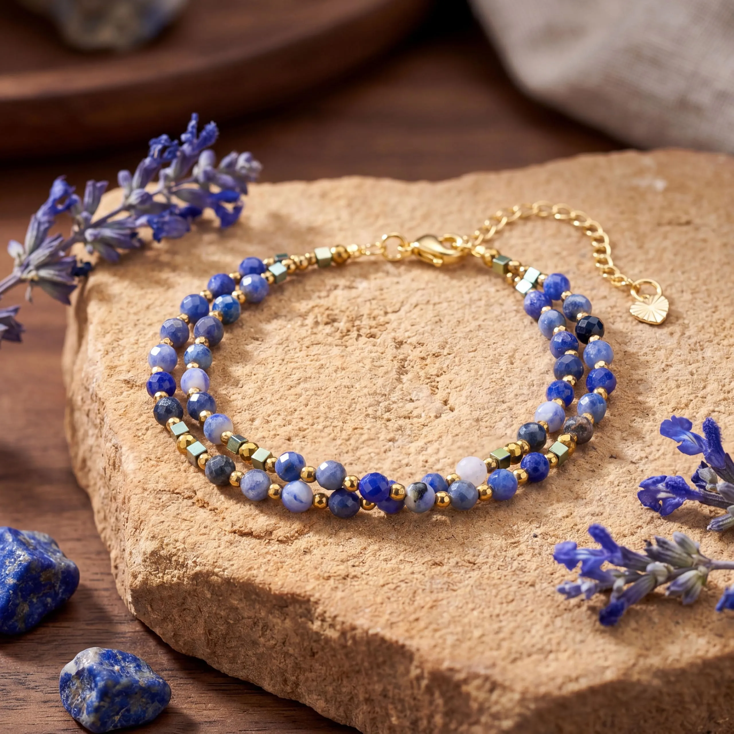 Farfume Bracciale Donna Chakra 4 mm Perline Bracciali, Cristalli Pietre Naturali Gioielli Regalo per le Donne (Sodalite) - immagine 6
