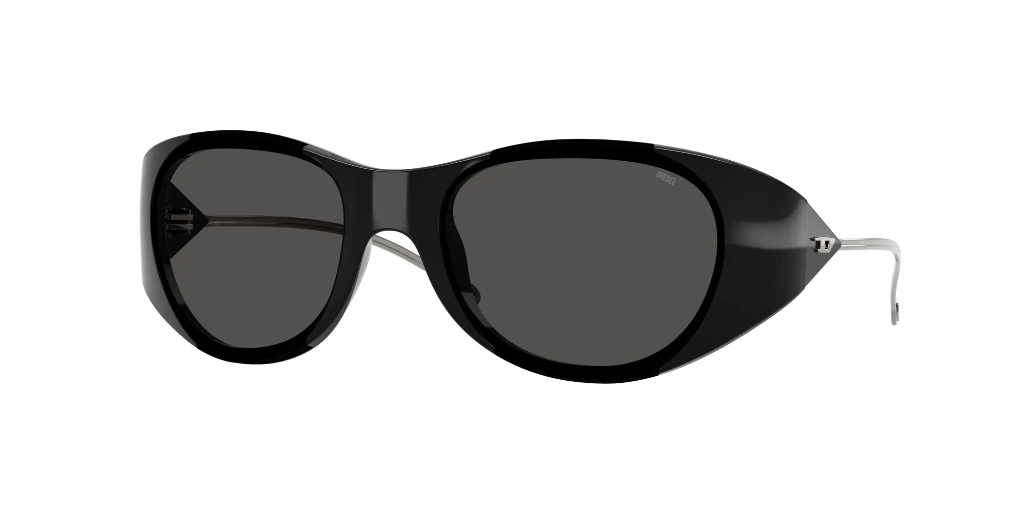DIESEL DL3003 501/87 Occhiali da sole Iniettato Nero Grigio Rotonda Normale - immagine 1
