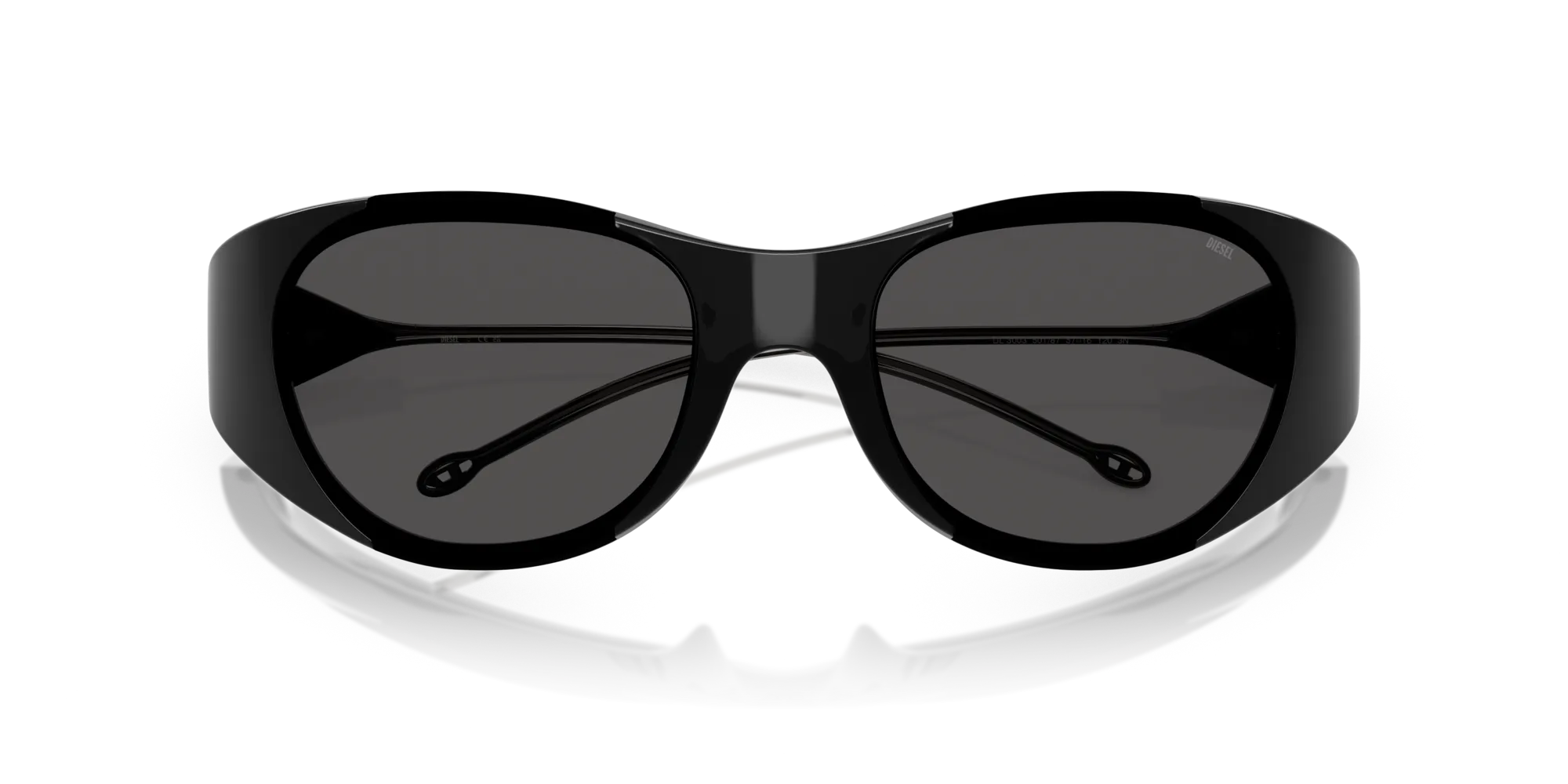 DIESEL DL3003 501/87 Occhiali da sole Iniettato Nero Grigio Rotonda Normale - immagine 2