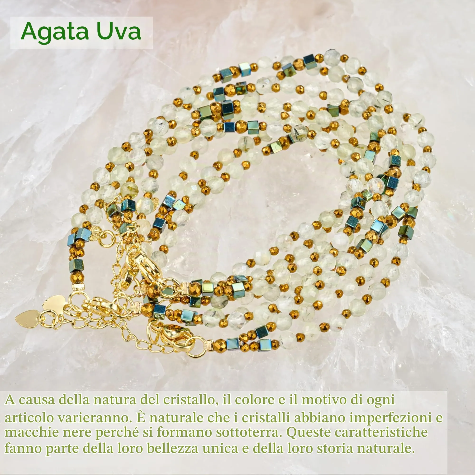 Farfume Bracciale Donna Chakra 4 mm Perline Bracciali, Cristalli Pietre Naturali Gioielli Regalo per le Donne (Uva) - immagine 6