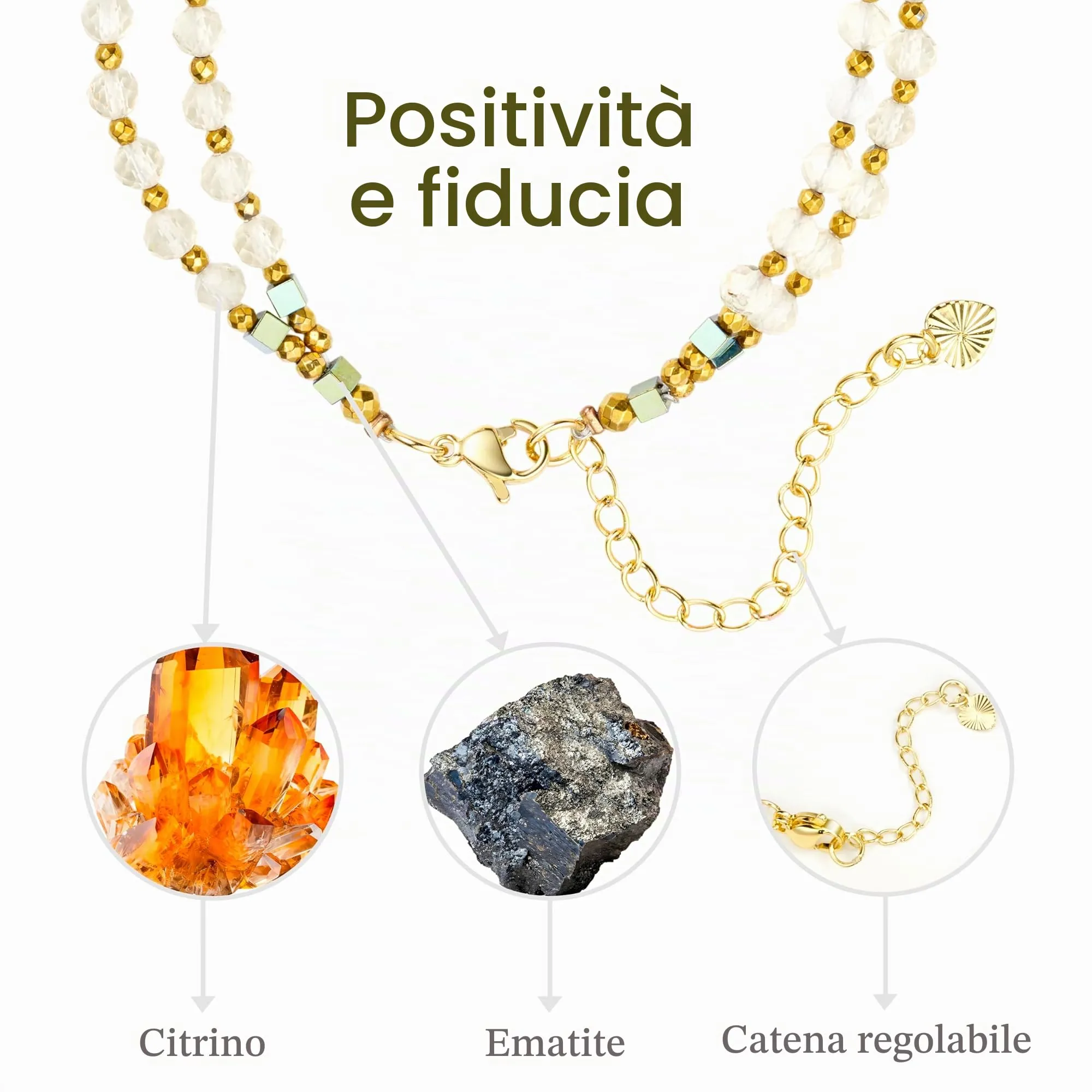 Farfume Bracciale Donna Chakra 4 mm Perline Bracciali, Cristalli Pietre Naturali Gioielli Regalo per le Donne (Citrino) - immagine 5