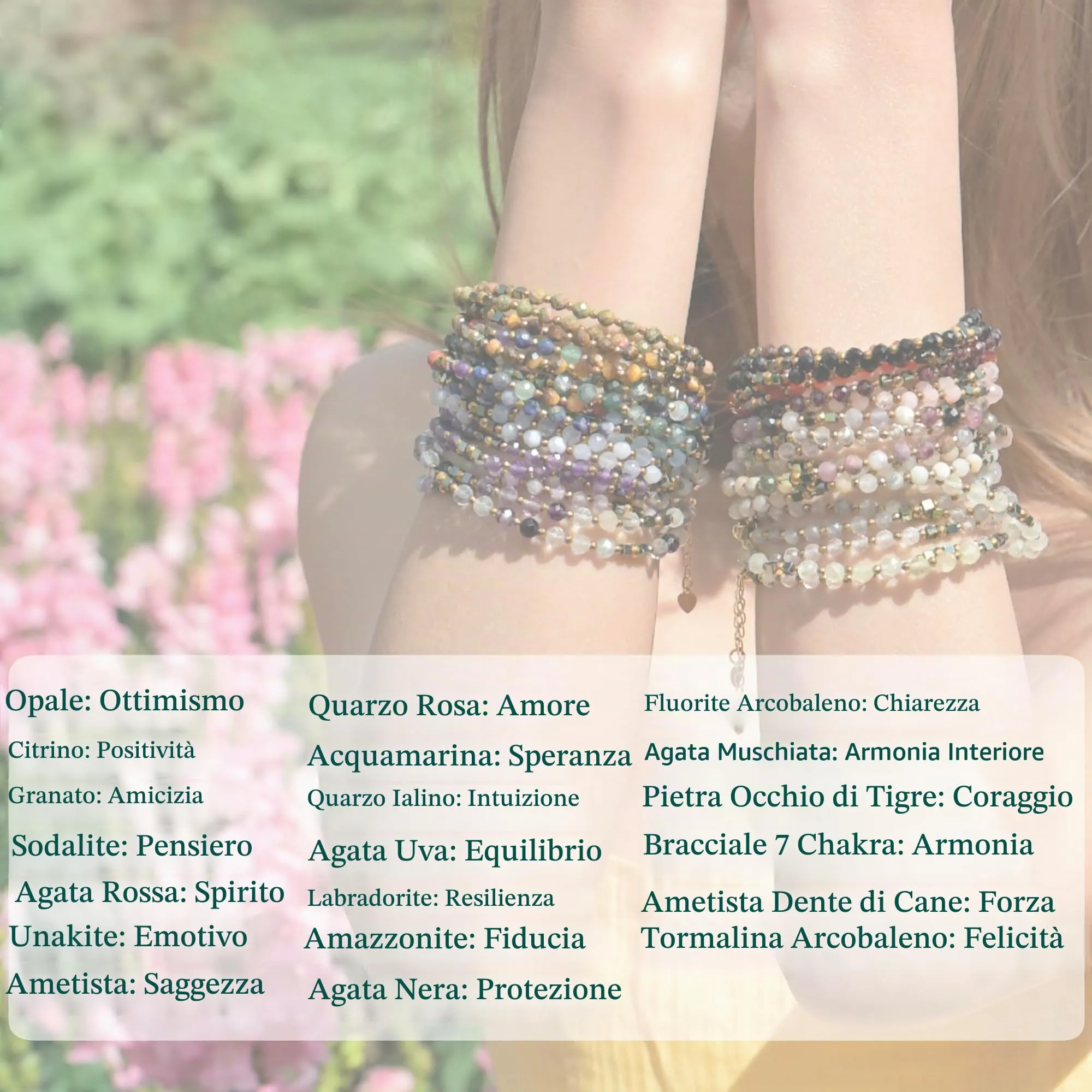 Farfume Bracciale Donna Chakra 4 mm Perline Bracciali, Cristalli Pietre Naturali Gioielli Regalo per le Donne (Agata nera) - immagine 6