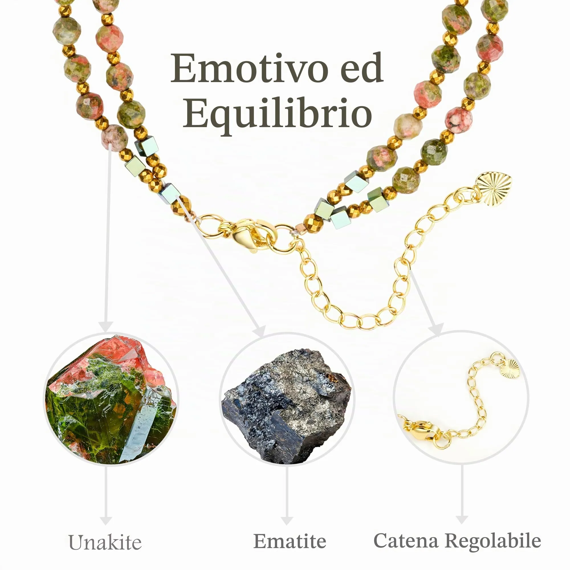 Farfume Bracciale Donna Chakra 4 mm Perline Bracciali, Cristalli Pietre Naturali Gioielli Regalo per le Donne (Unakite) - immagine 5