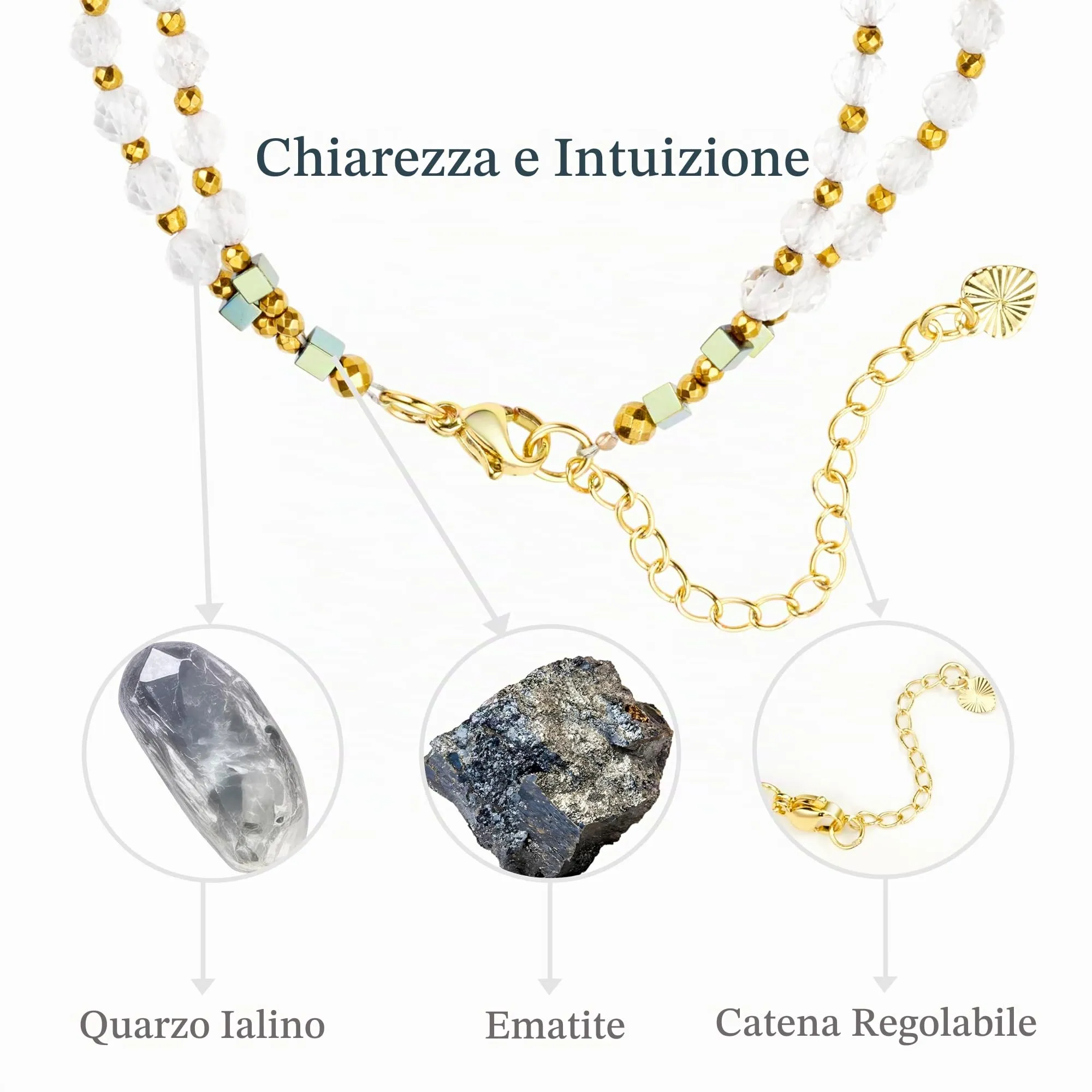 Farfume Bracciale Donna Chakra 4 mm Perline Bracciali, Cristalli Pietre Naturali Gioielli Regalo per le Donne (Quarzo chiaro) - immagine 2