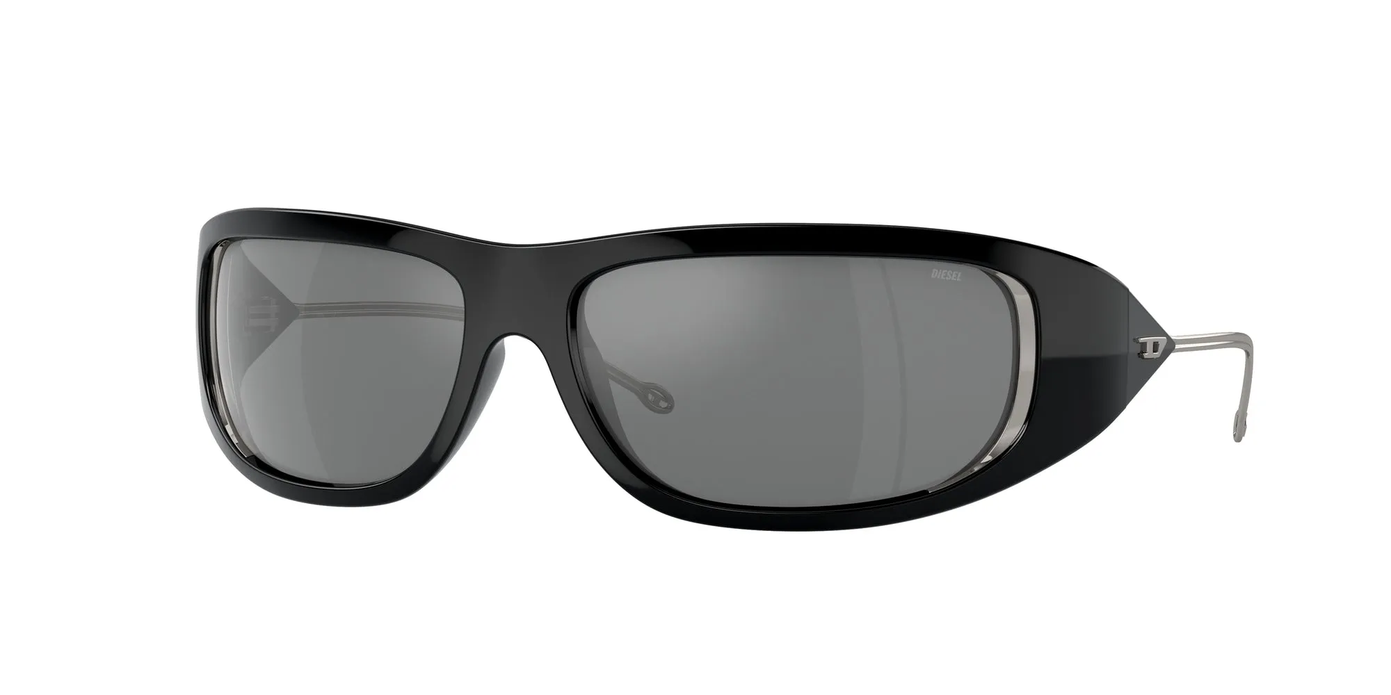 DIESEL DL3001 501/6G Occhiali da sole Iniettato Nero Grigio Rotonda Specchiate - immagine 1