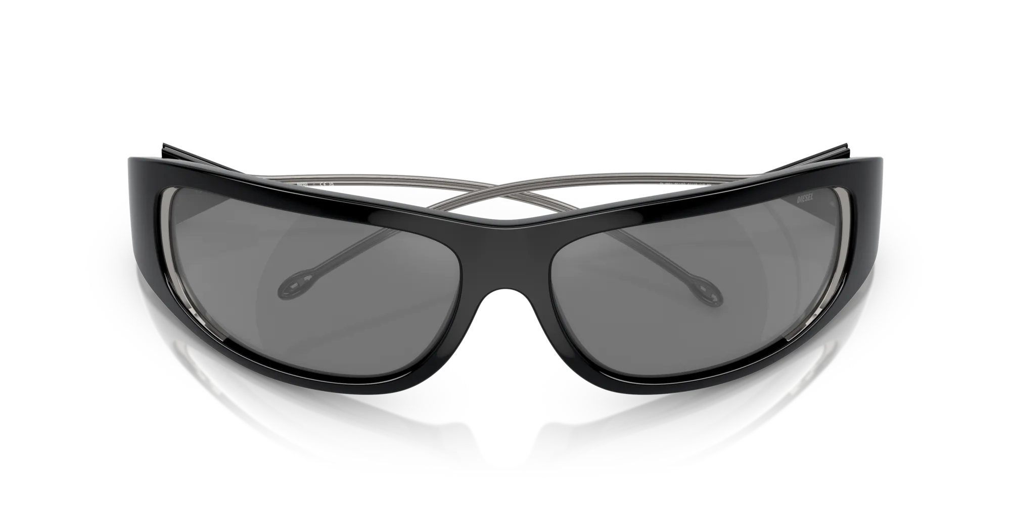 DIESEL DL3001 501/6G Occhiali da sole Iniettato Nero Grigio Rotonda Specchiate - immagine 2