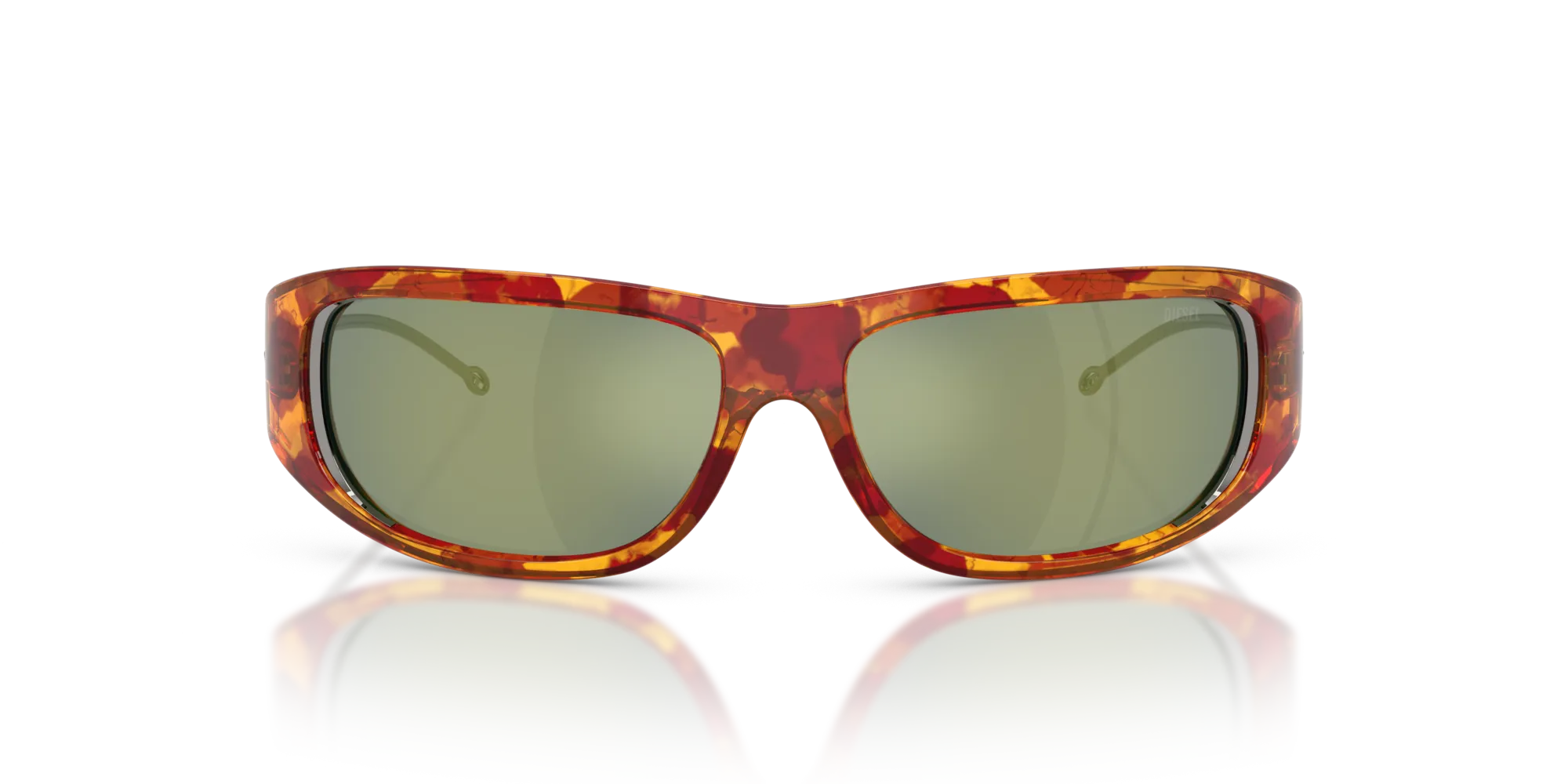 DIESEL DL3001 20236R Occhiali da sole Iniettato Rosso Verde Rotonda Normale - immagine 3