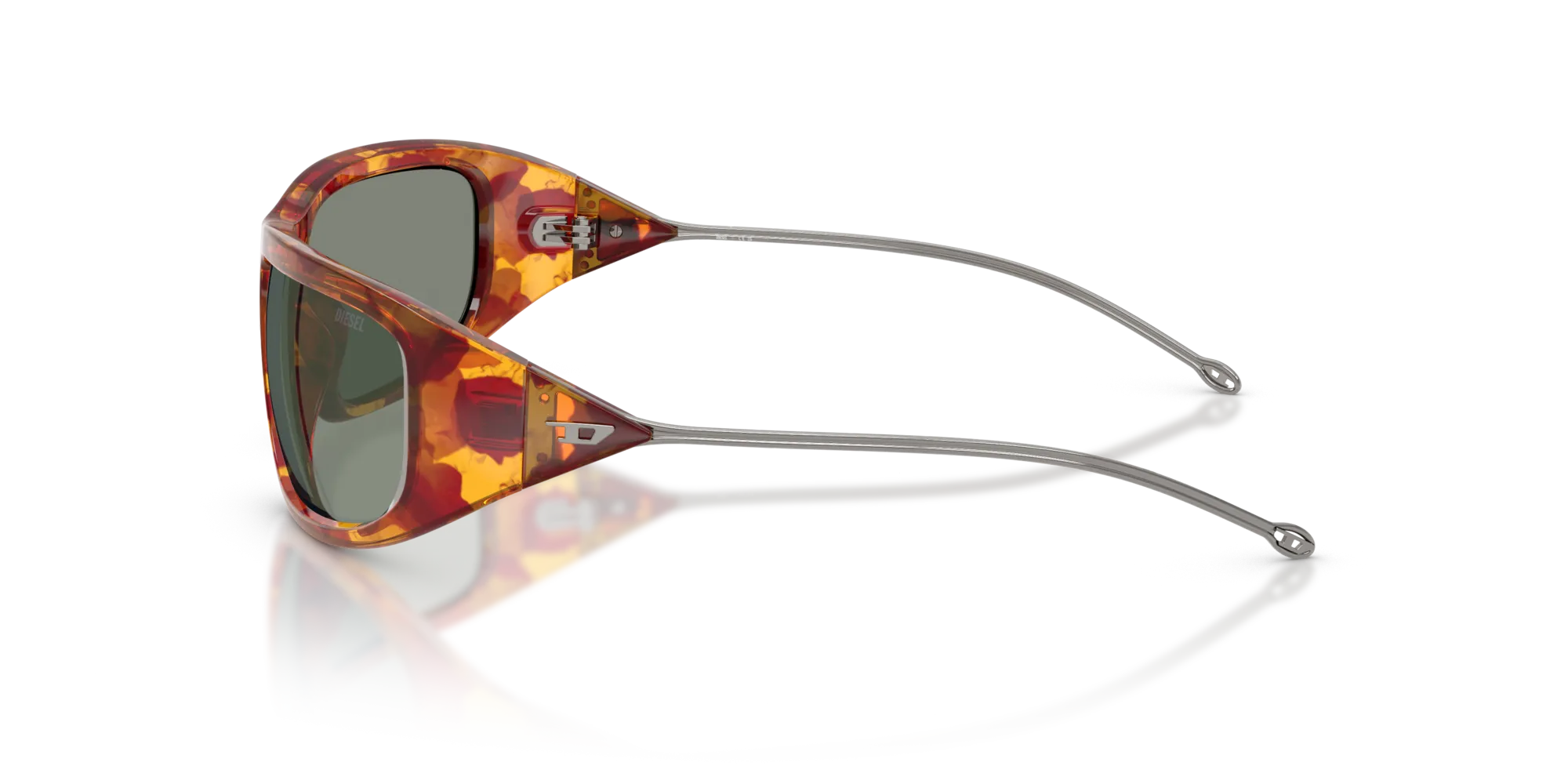 DIESEL DL3001 20236R Occhiali da sole Iniettato Rosso Verde Rotonda Normale - immagine 4