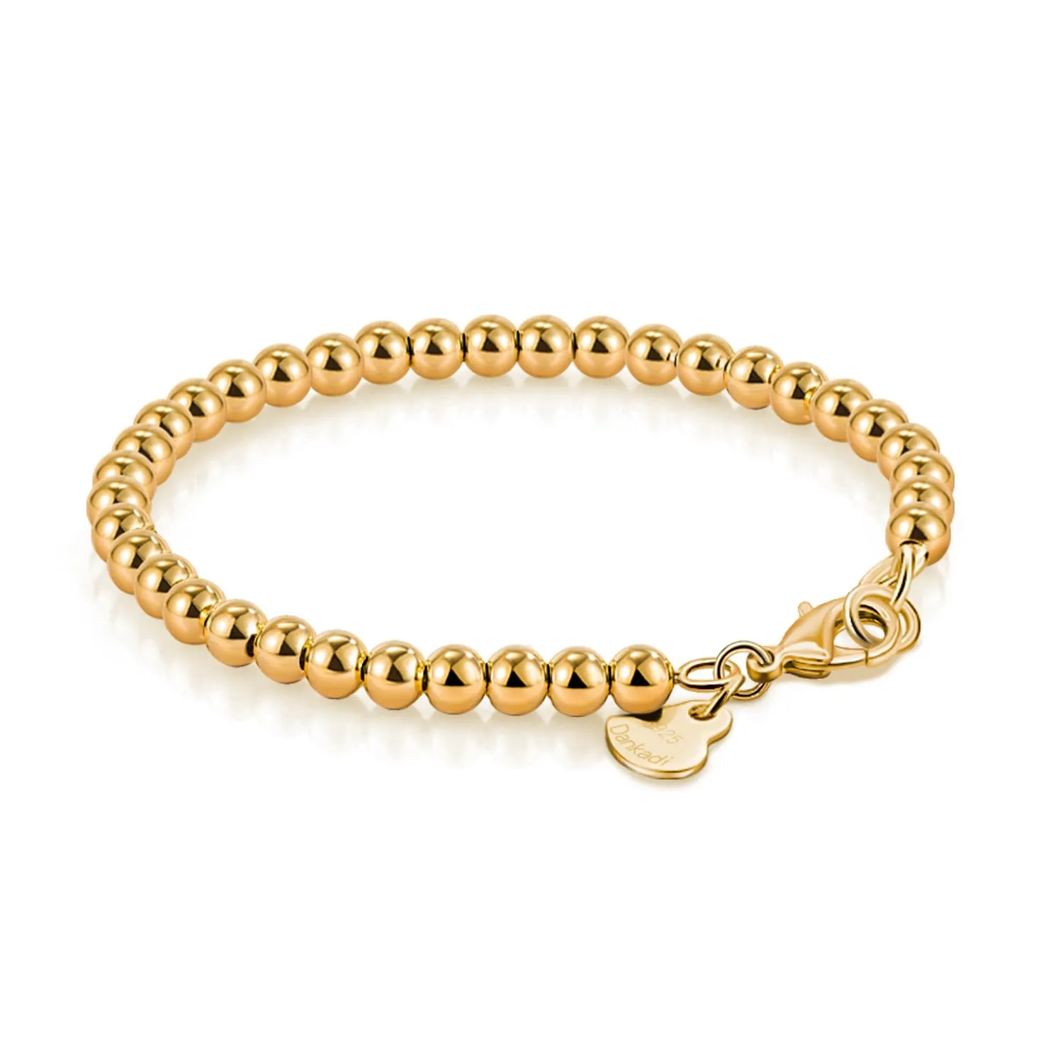 Dankadi Bracciale di Perle per Donna in Argento 925 Larghezza 4MM 6MM Senza e Con Ciondolo a Cuore, Lungo 13-21CM Doré Oro Rosa Regalo Festa della Mamma Uomo, 13CM, Argento - immagine 1