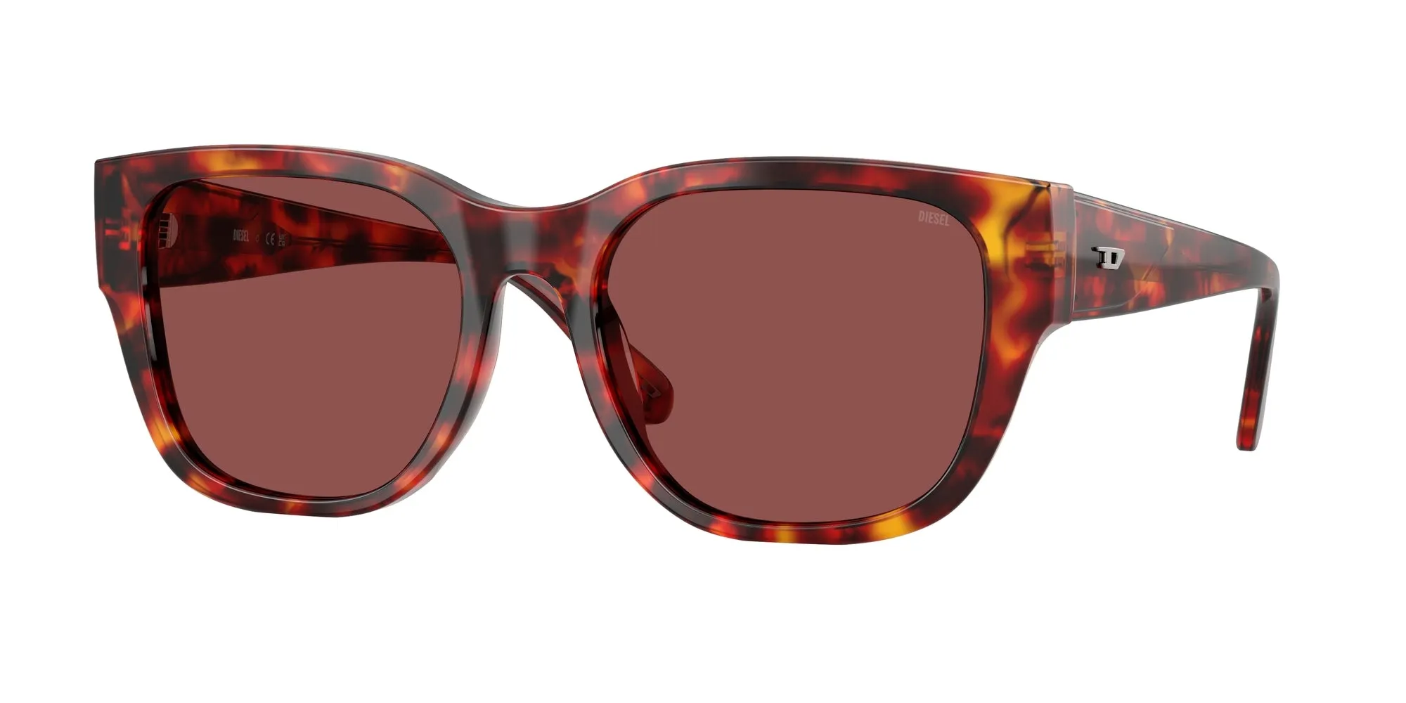 DIESEL DL2005 202375 Occhiali da sole Acetato Tartaruga Viola Squadrata Normale - immagine 1