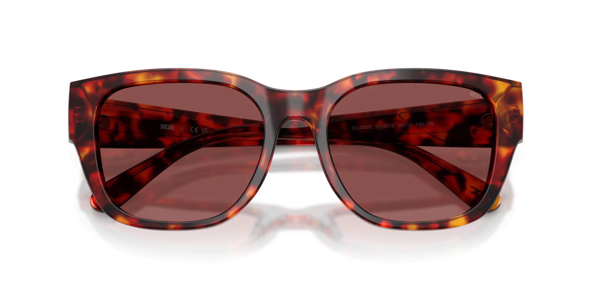 DIESEL DL2005 202375 Occhiali da sole Acetato Tartaruga Viola Squadrata Normale - immagine 2