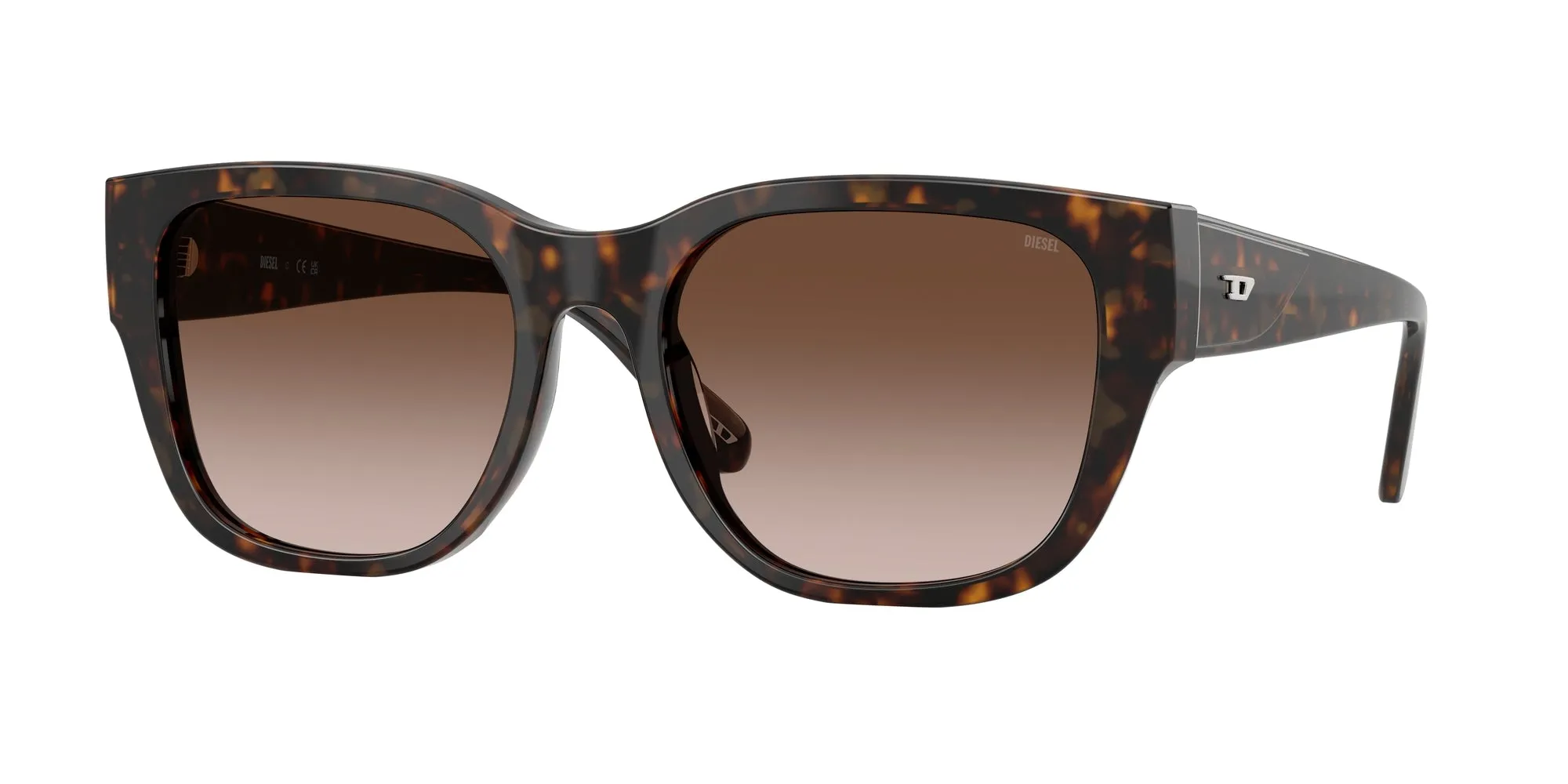 DIESEL DL2005 202213 Occhiali da sole Acetato Tartaruga Marrone Squadrata Normale Sfumato - immagine 1