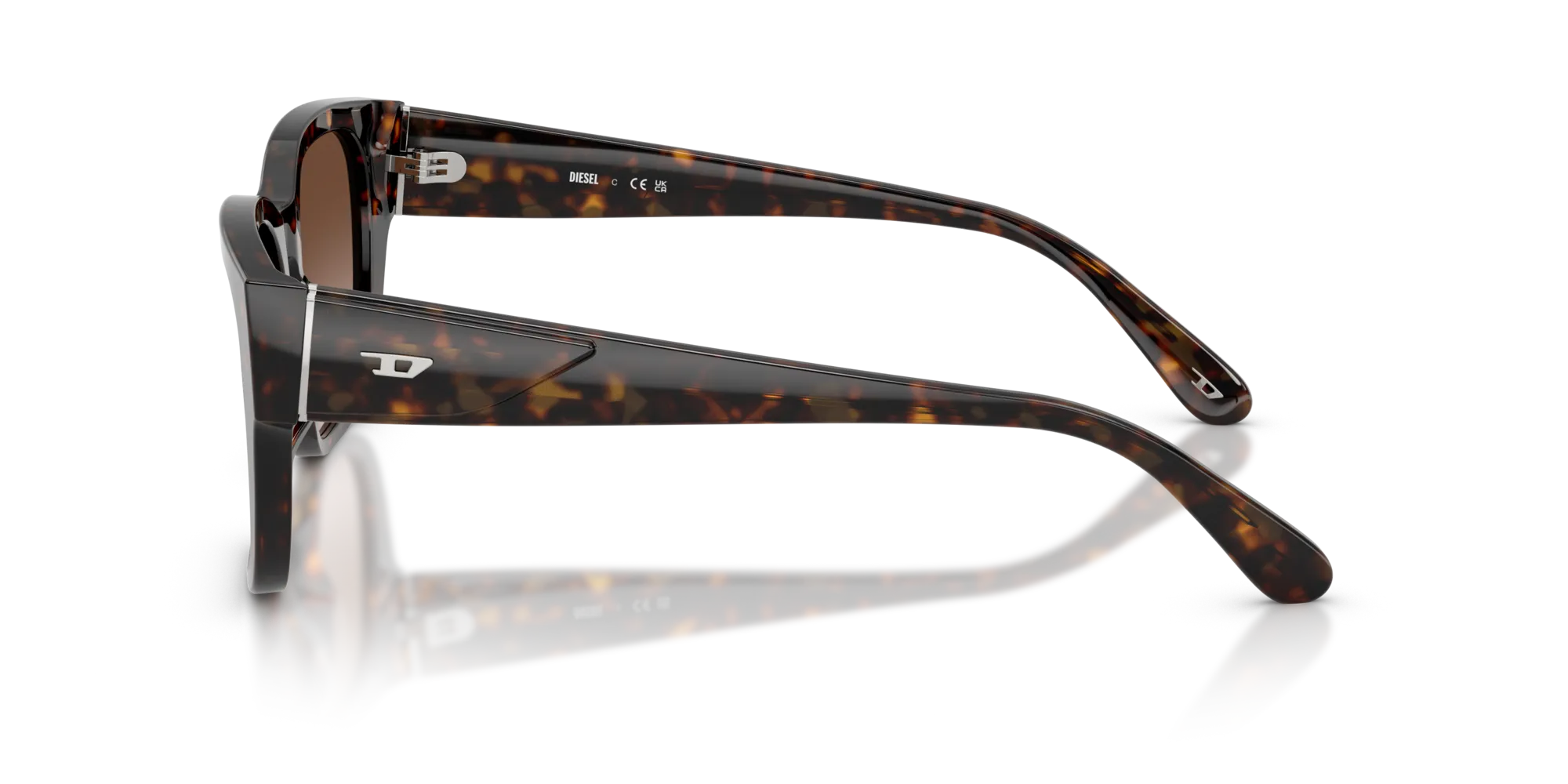 DIESEL DL2005 202213 Occhiali da sole Acetato Tartaruga Marrone Squadrata Normale Sfumato - immagine 4