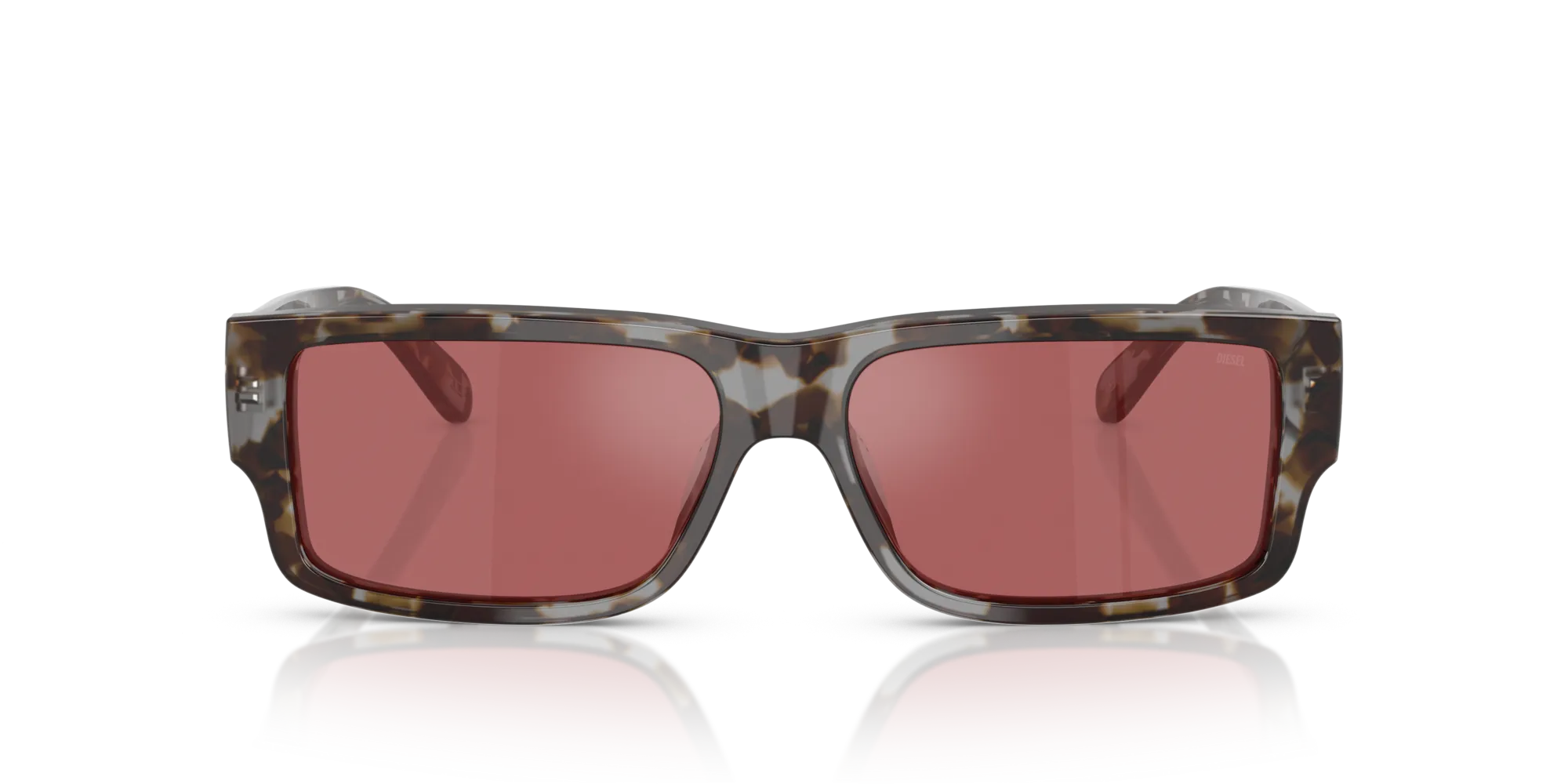 DIESEL DL2003 723/B5 Occhiali da sole Acetato Grigio Rosso Squadrata Normale - immagine 3
