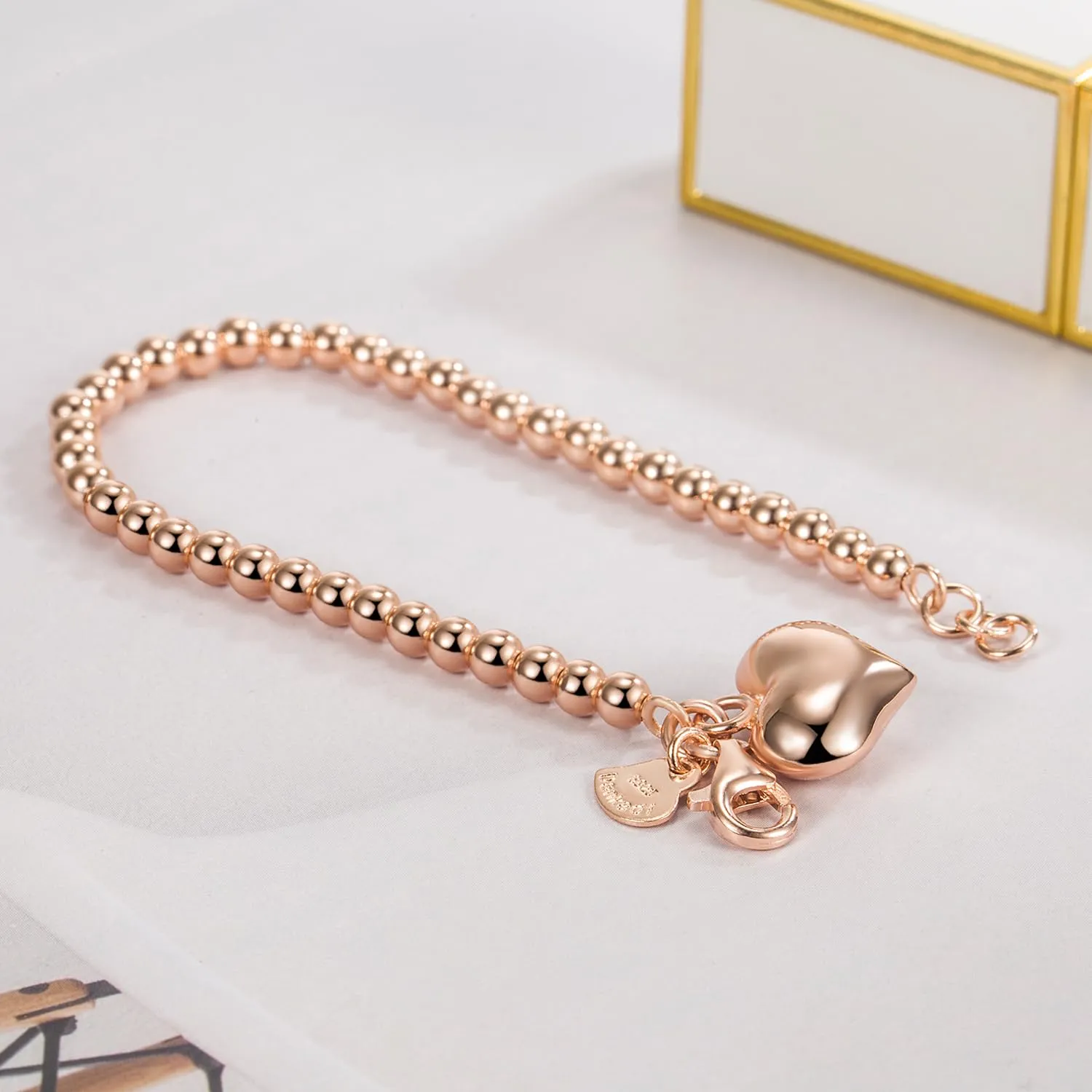 Dankadi Bracciale di Perle per Donna in Argento 925 Larghezza 4MM 6MM Senza e Con Ciondolo a Cuore, Lunghezza 13-21CM Doré Oro Rosa Regalo Festa della Mamma Uomo, 20CM, Argento - immagine 8
