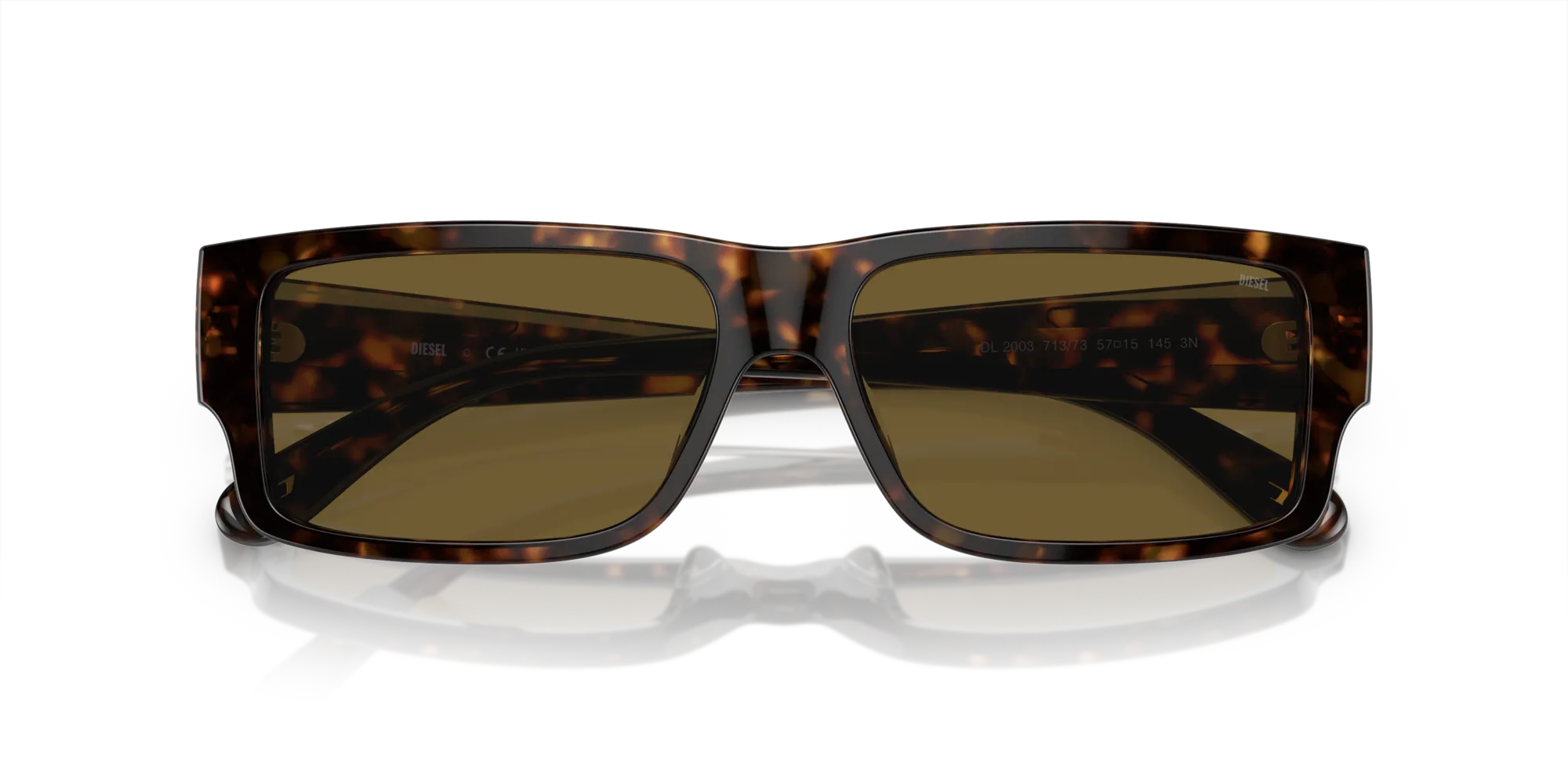 DIESEL DL2003 713/73 Occhiali da sole Acetato Tartaruga Marrone Squadrata Normale - immagine 2