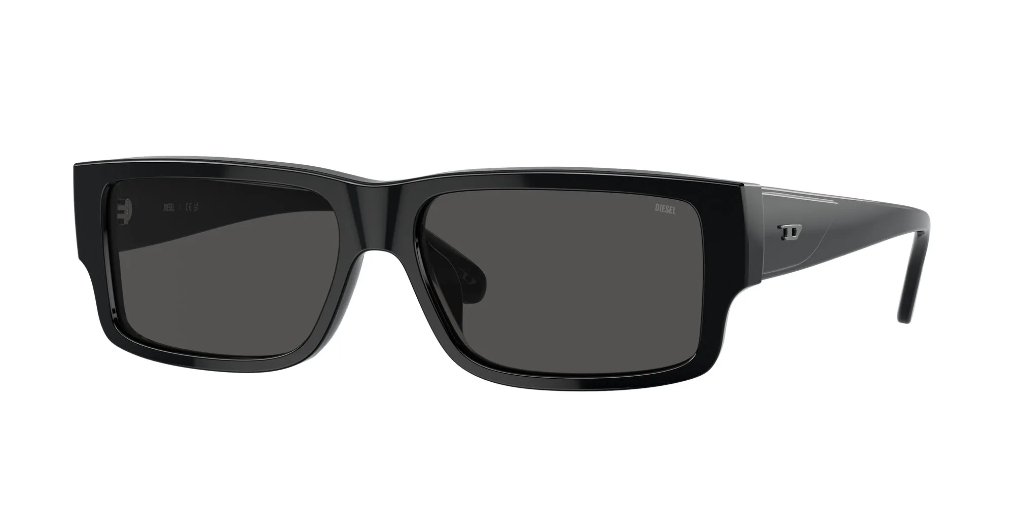 DIESEL DL2003 701/87 Occhiali da sole Acetato Nero Grigio Squadrata Normale - immagine 1
