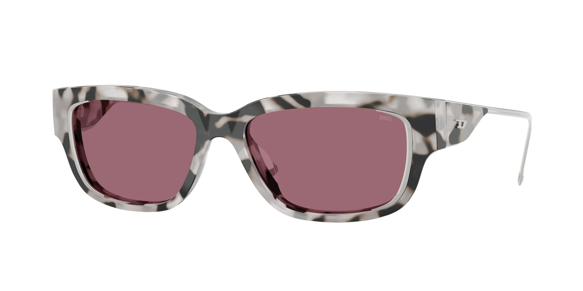 DIESEL DL2002MU 721/B5 Occhiali da sole Acetato Grigio Rosso Squadrata Normale - immagine 1