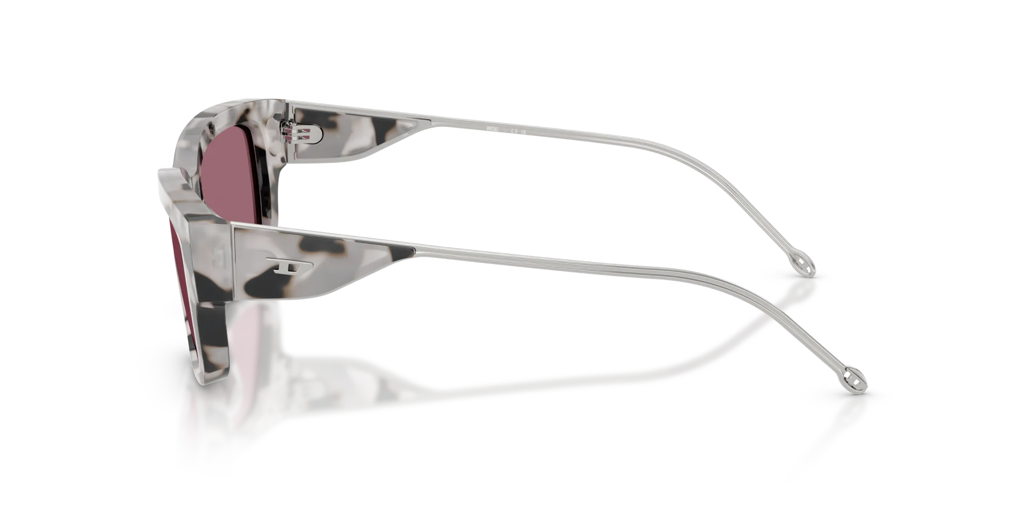 DIESEL DL2002MU 721/B5 Occhiali da sole Acetato Grigio Rosso Squadrata Normale - immagine 4