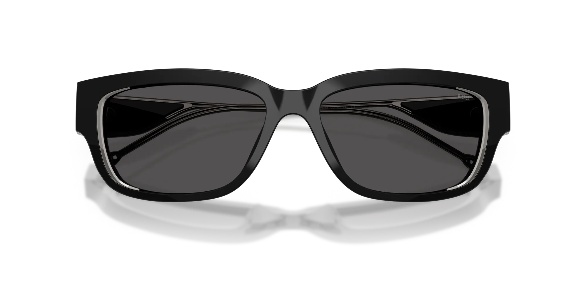DIESEL DL2002MU 701/87 Occhiali da sole Acetato Nero Grigio Squadrata Normale - immagine 2