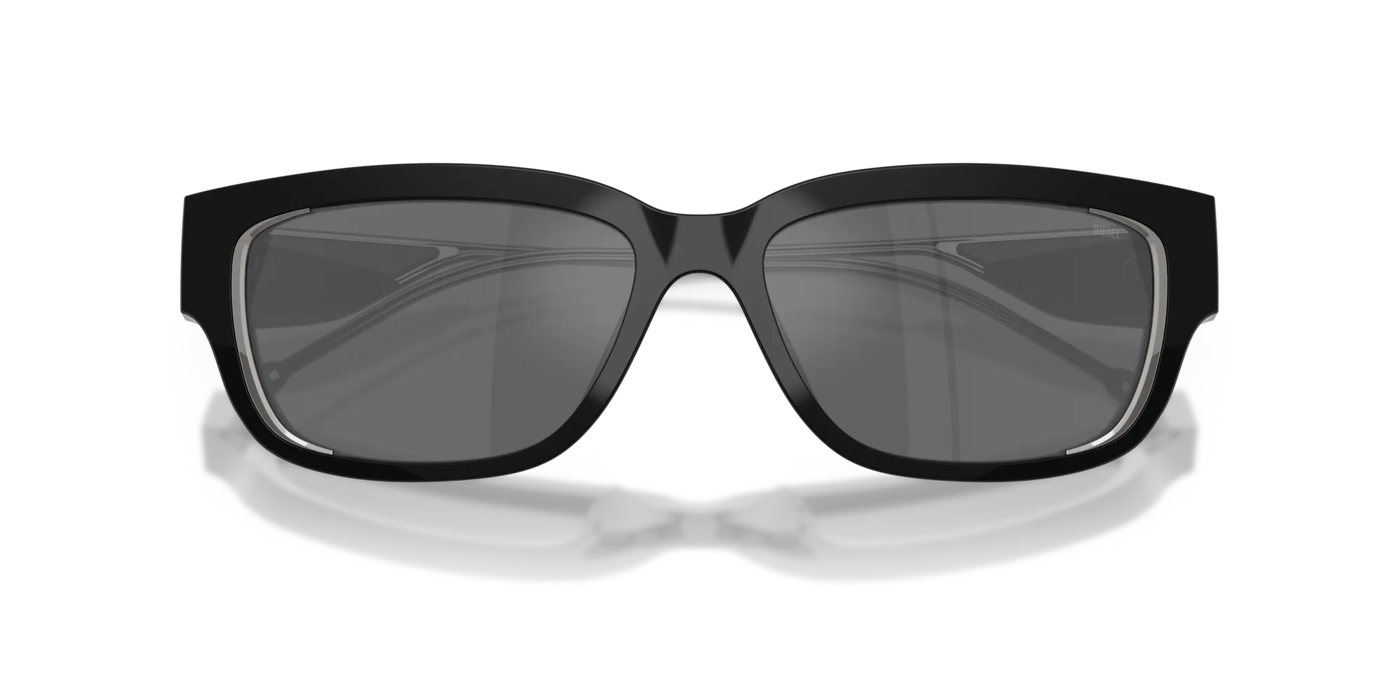 DIESEL DL2002MU 701/6G Occhiali da sole Acetato Nero Grigio Squadrata Specchiate - immagine 2