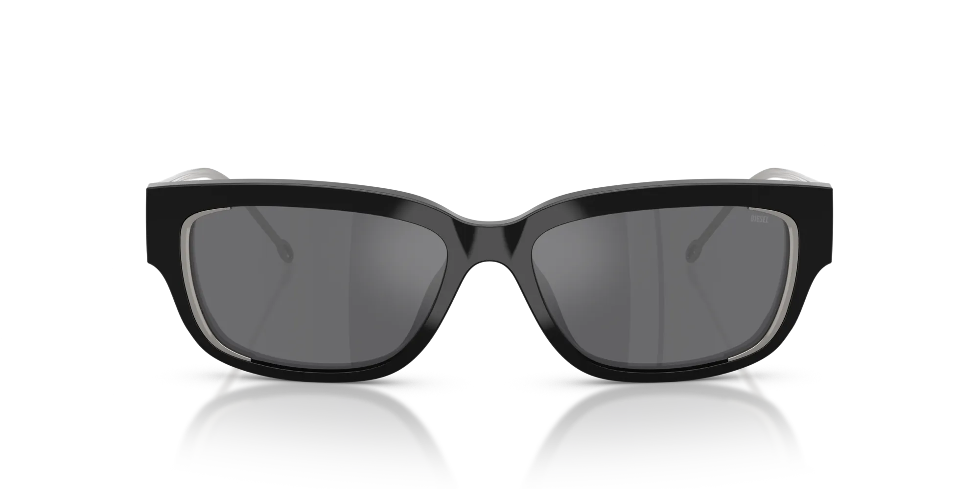 DIESEL DL2002MU 701/6G Occhiali da sole Acetato Nero Grigio Squadrata Specchiate - immagine 3