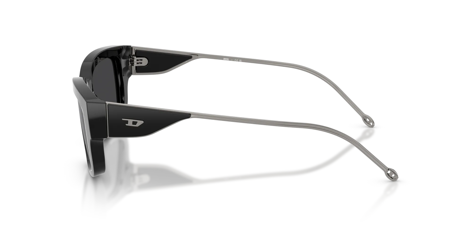 DIESEL DL2002MU 701/6G Occhiali da sole Acetato Nero Grigio Squadrata Specchiate - immagine 4