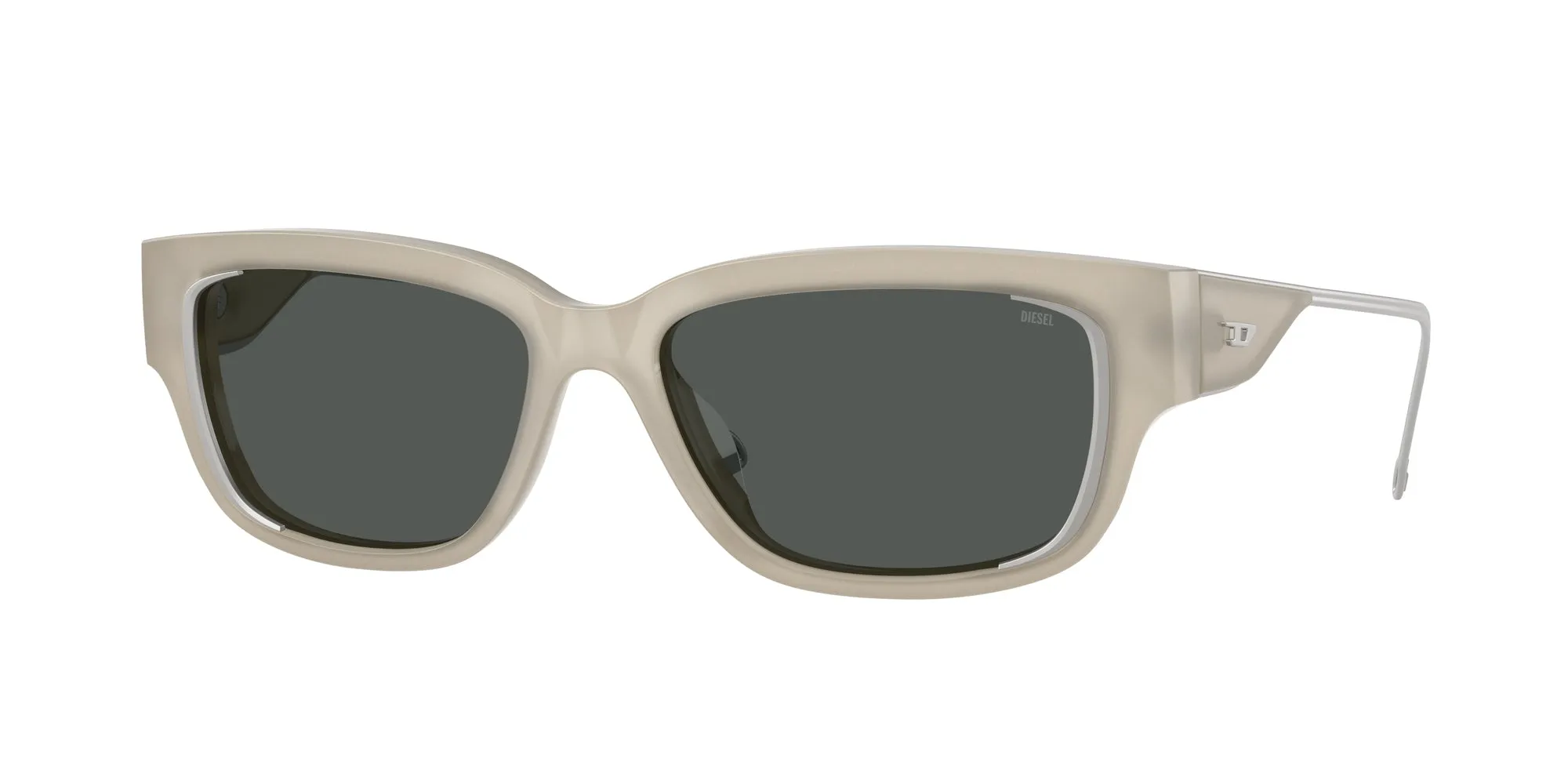 DIESEL DL2002MU 201987 Occhiali da sole Acetato Bianco Grigio Squadrata Normale - immagine 1