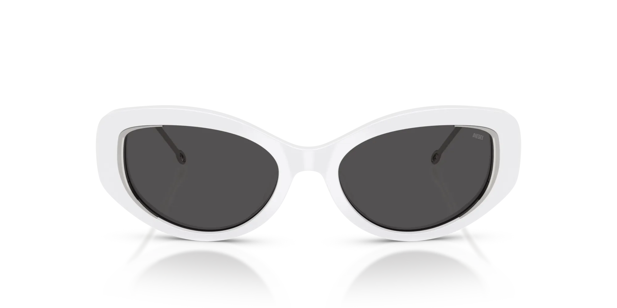 DIESEL DL2001MU 712/87 Occhiali da sole Acetato Bianco Grigio Rotonda Normale - immagine 3