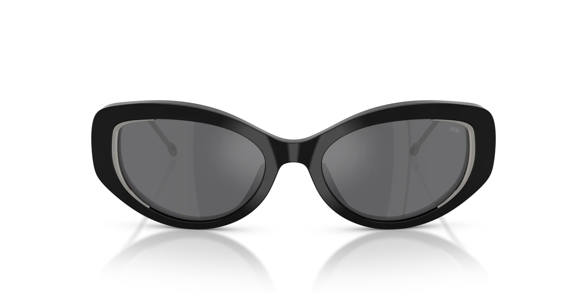 DIESEL DL2001MU 701/6G Occhiali da sole Acetato Nero Grigio Rotonda Specchiate - immagine 3