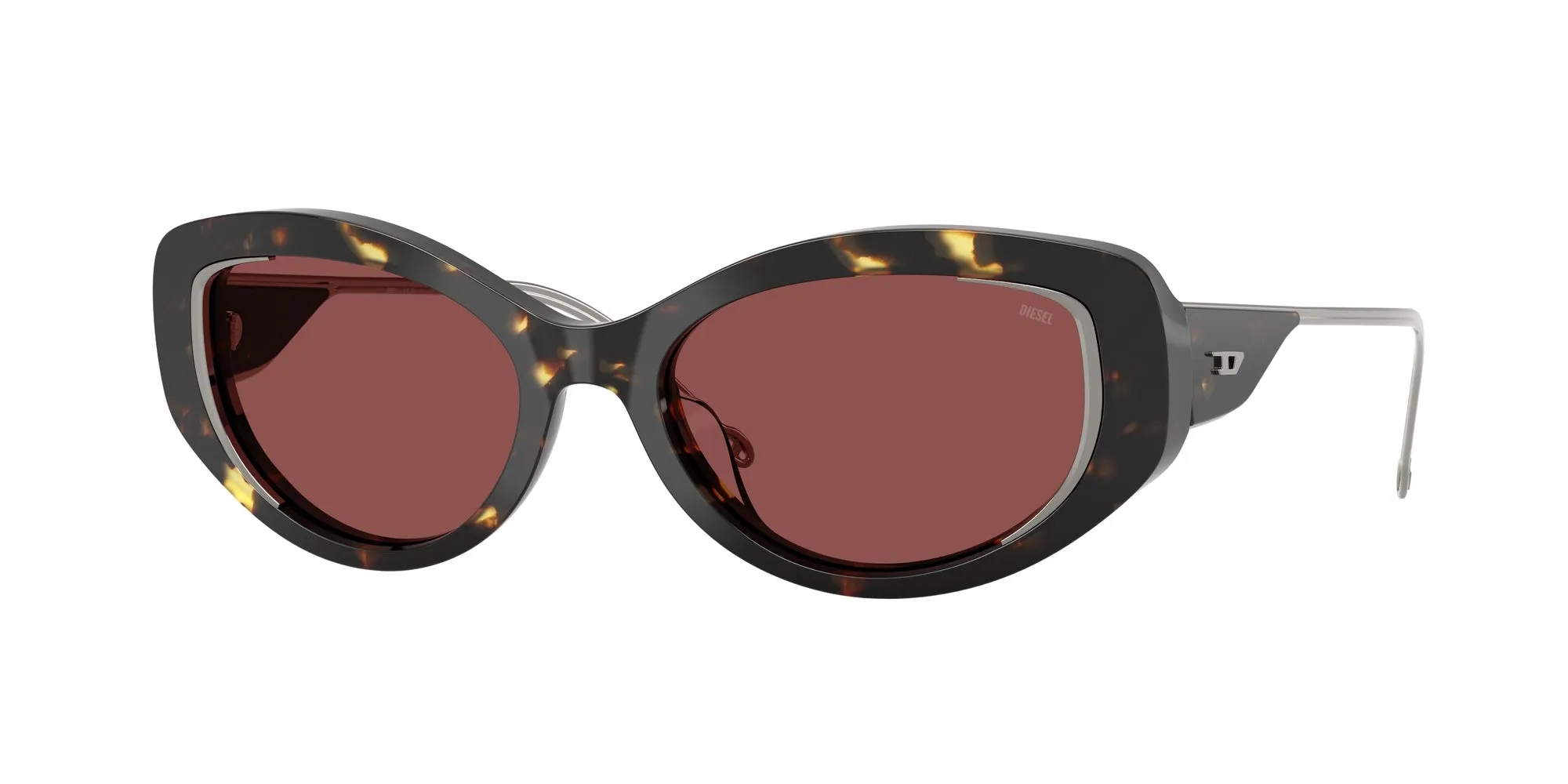 DIESEL DL2001MU 201775 Occhiali da sole Acetato Tartaruga Viola Rotonda Normale - immagine 1